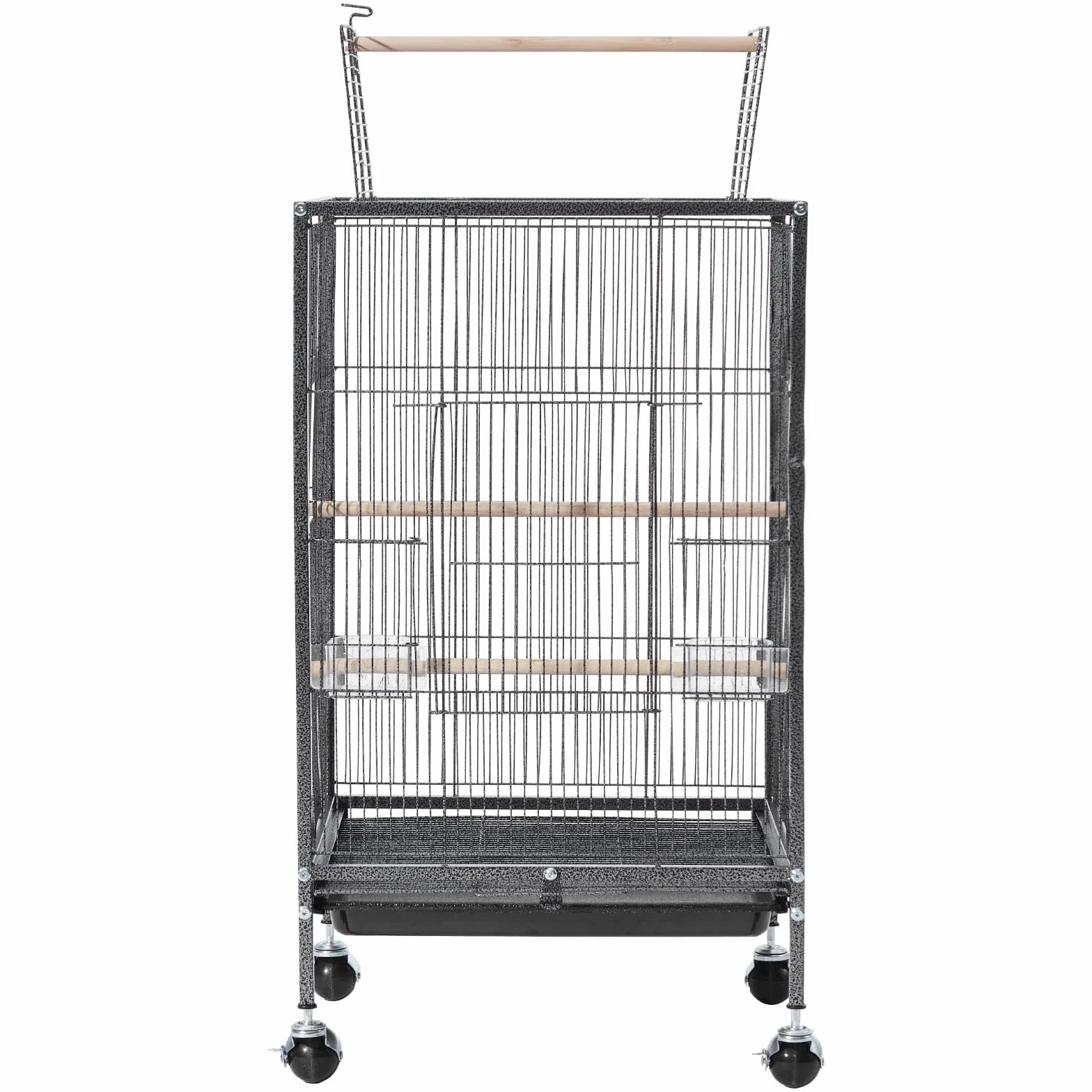 VEVOR Gabbia Voliera per Uccelli 460x460x770 mm Ferro Battuto con Trespoli Vassoio Estraibile