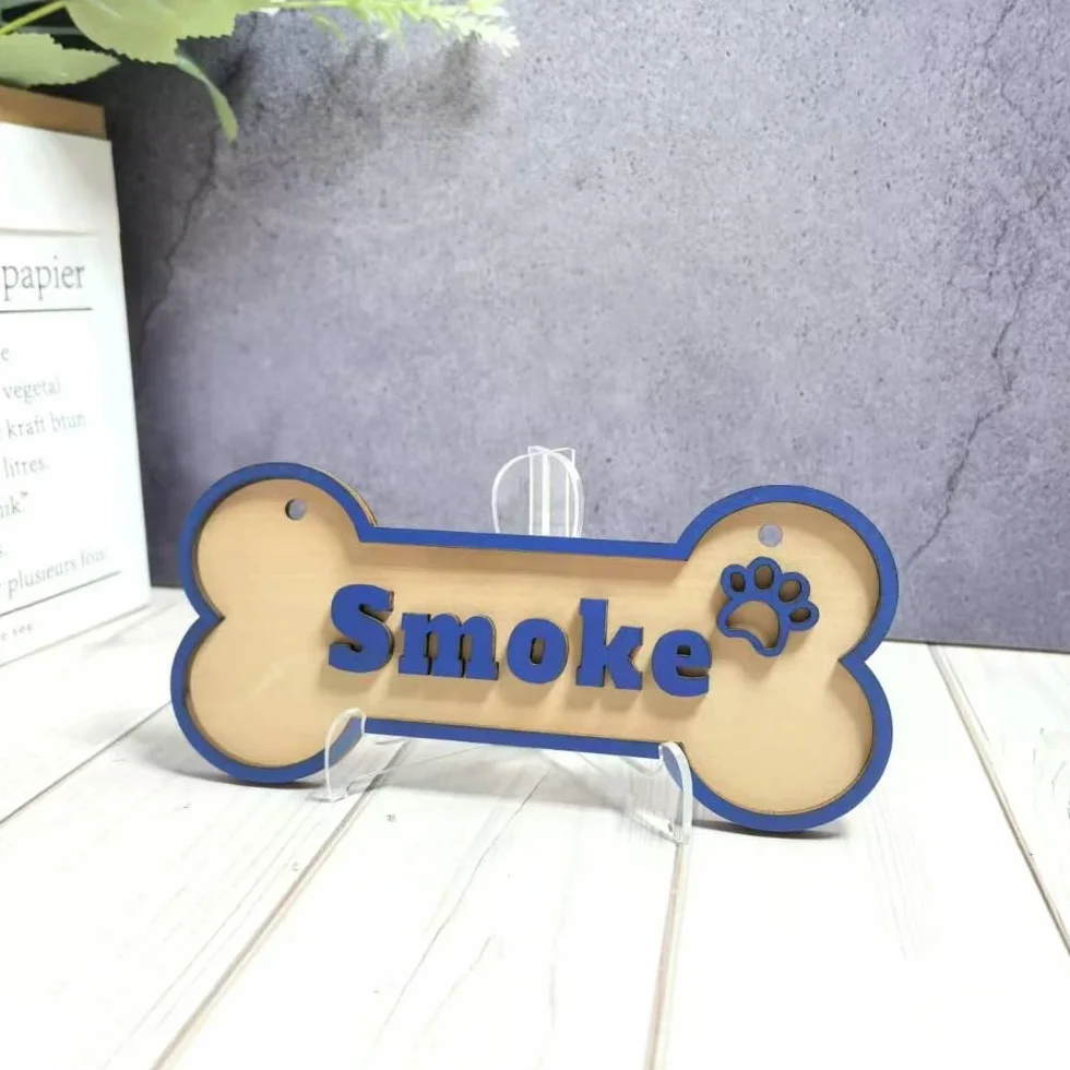 Targhetta in legno personalizzata per gabbia cane 20 x 10 cm regalo per amanti dei cani