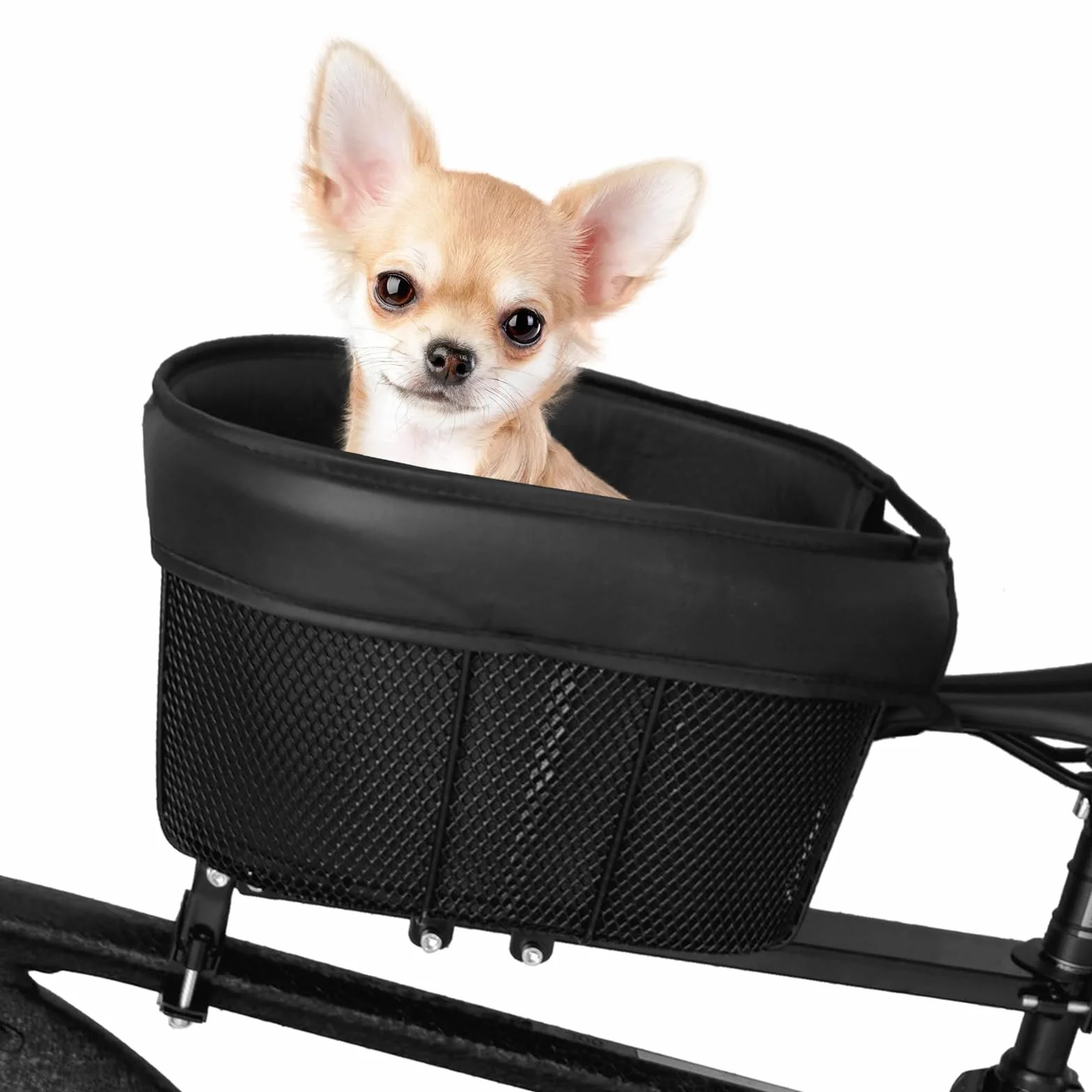 Cestino Pieghevole per Cani, Portabiciclette con Lato Morbido, Cestino Bicicletta Anteriore, Portabiciclette per Cani di Piccola Taglia (Type B)