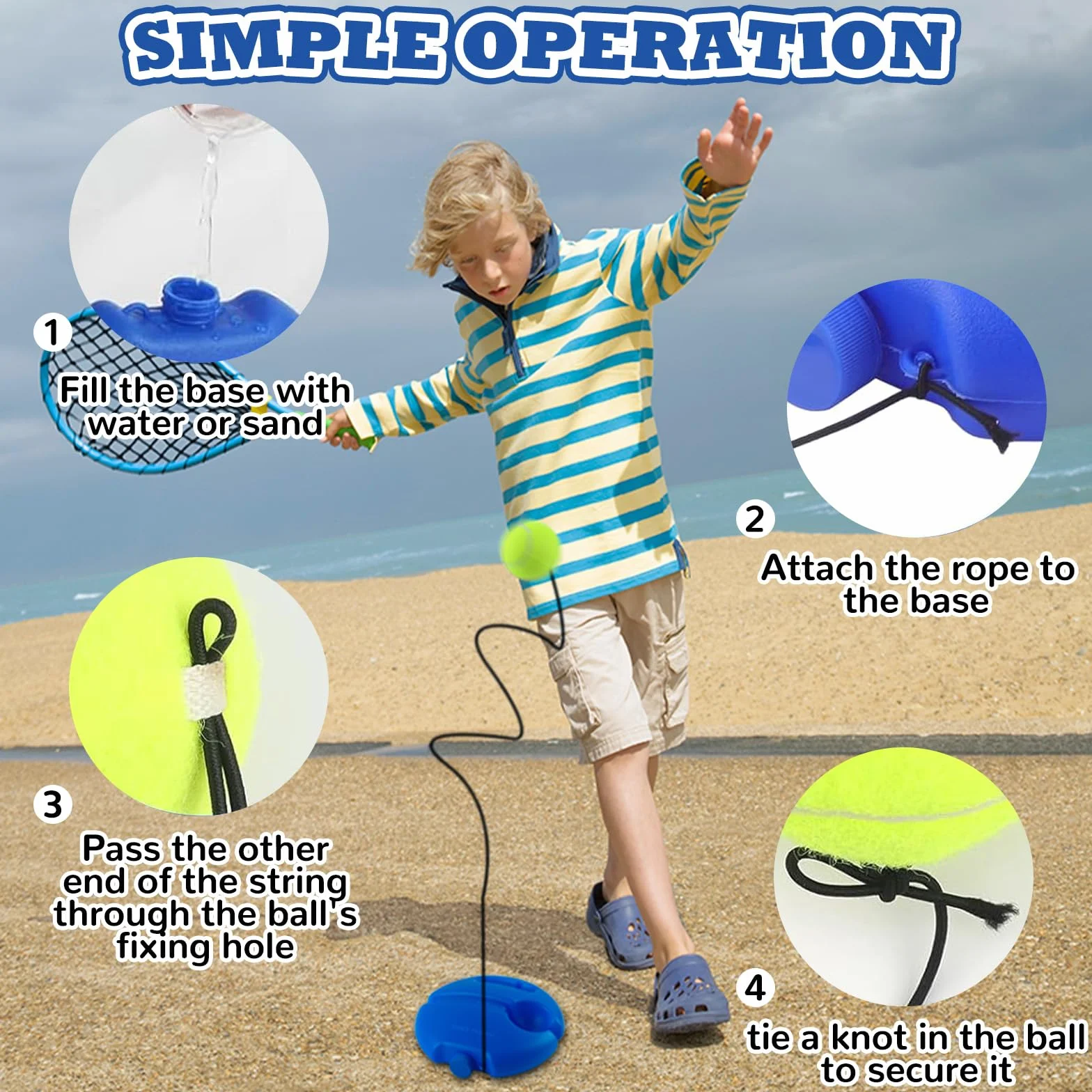 Set Allenatore Tennis con 2 Palline Elastiche con Corda, Trainer per Allenamento da Solo, Palline da Ritorno per Esercizi, Ideale per Adulti Bambini Principianti