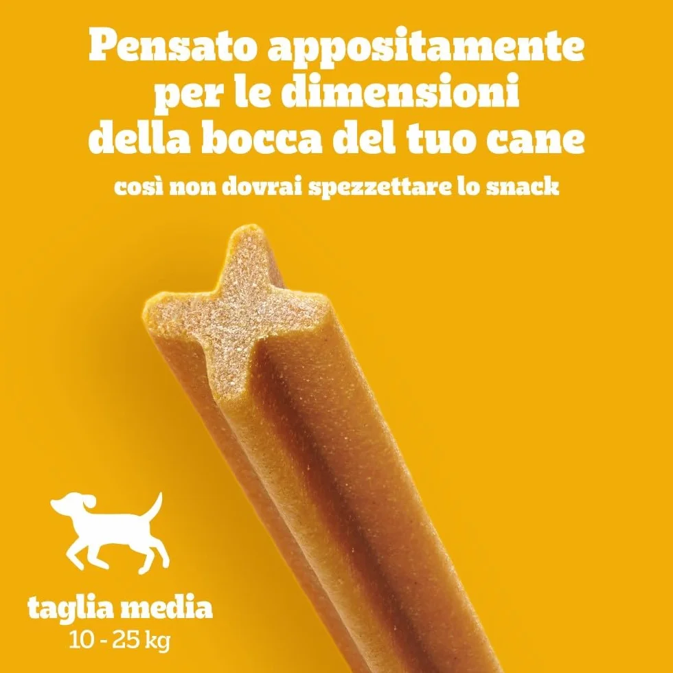 Pedigree Dentastix Snack per Igiene Orale Cane Medio 10-25 kg 180g 105 Pezzi