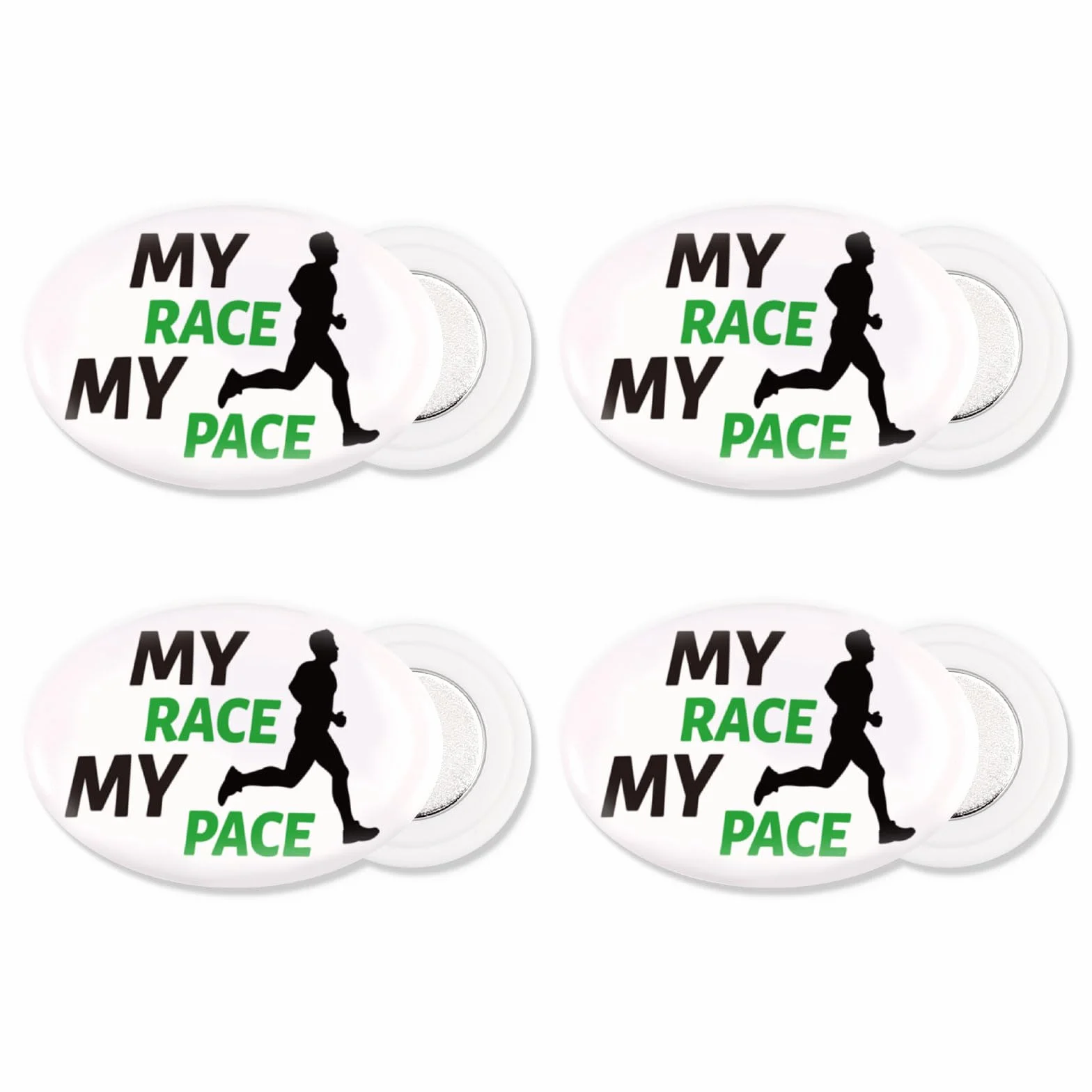 4 Paia di Clip Magnetici per Pettorali da Gara, Porta Pettorali Magnetico Ovale per Corridori con Fermagli per Pettorali da Gara Maratona Senza Spilla per Corridori Campo da Triathlon Ciclismo
