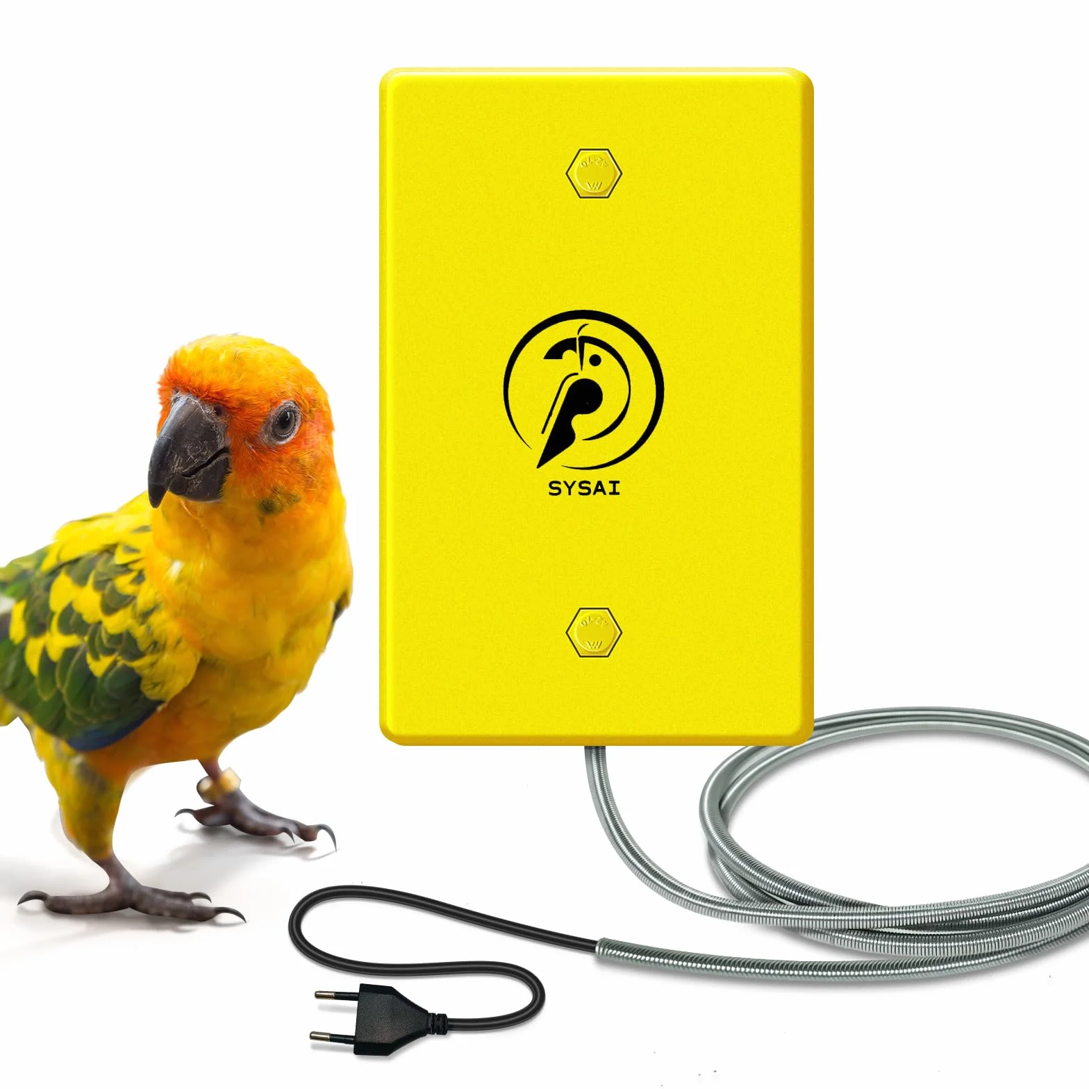 SYSAI Riscaldatore per uccelli & Snuggle-Up per gabbia, 10 x 15 cm – regolabile 40 °C/45 °C per pappagallini ondulati, parrocchetti, conures e piccoli uccelli