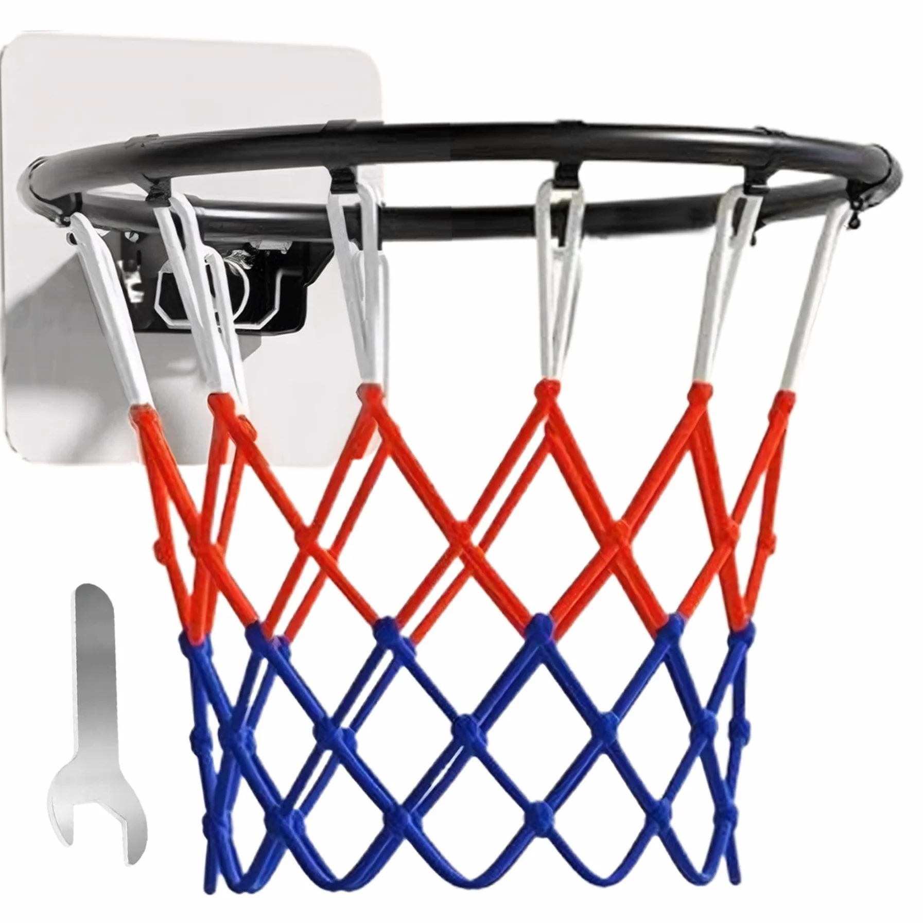 Cerchio di ricambio per canestro da basket 14 pollici con rete, pieghevole, montaggio a parete