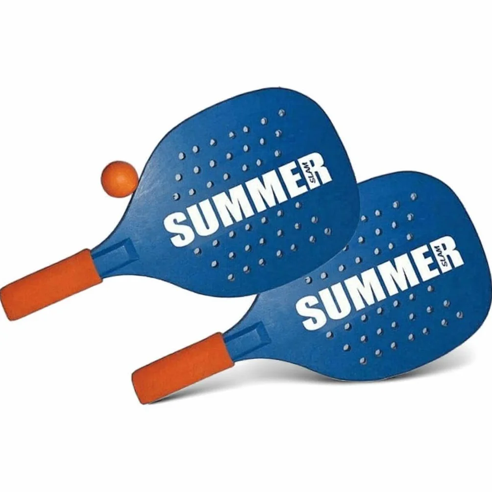Coppia Racchette da Spiaggia Summer Padel Beach Tennis Set Legno Mare Giardino