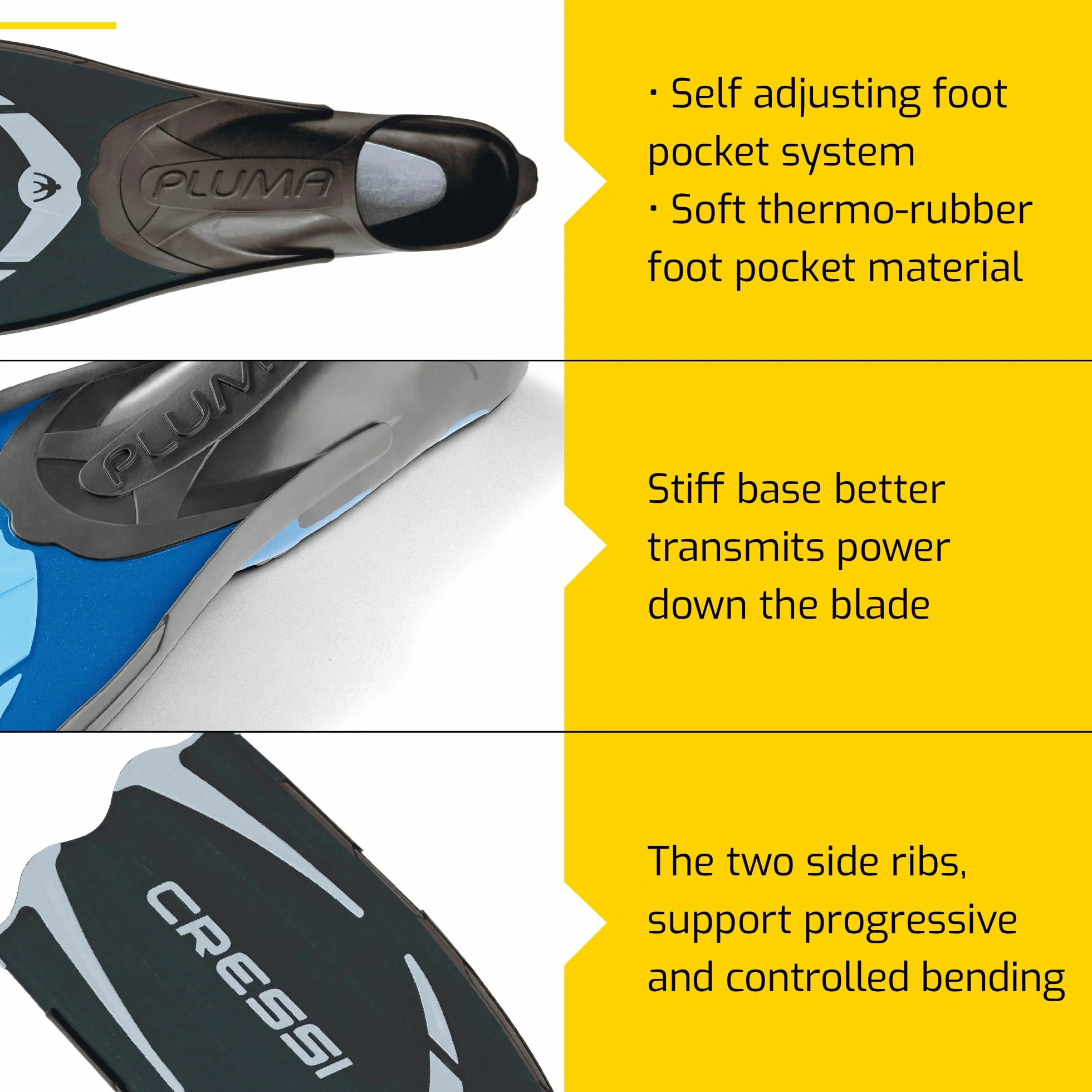 Cressi Pluma Fins do nurkowania, snorkelingu unisex adulto