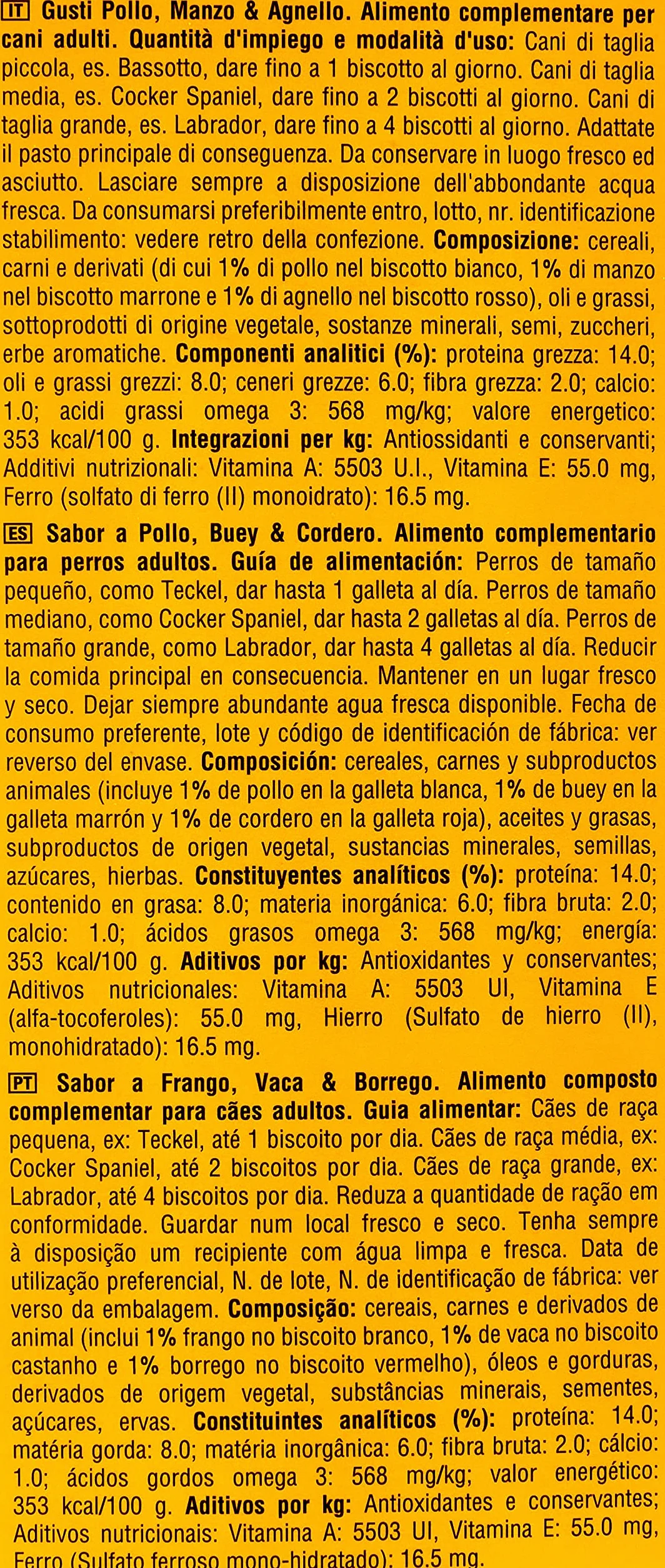 Pedigree Biscrok Multi Mix Snack, Biscotti per Cani, Croccanti, Senza Coloranti, 12 Confezioni da 500 g