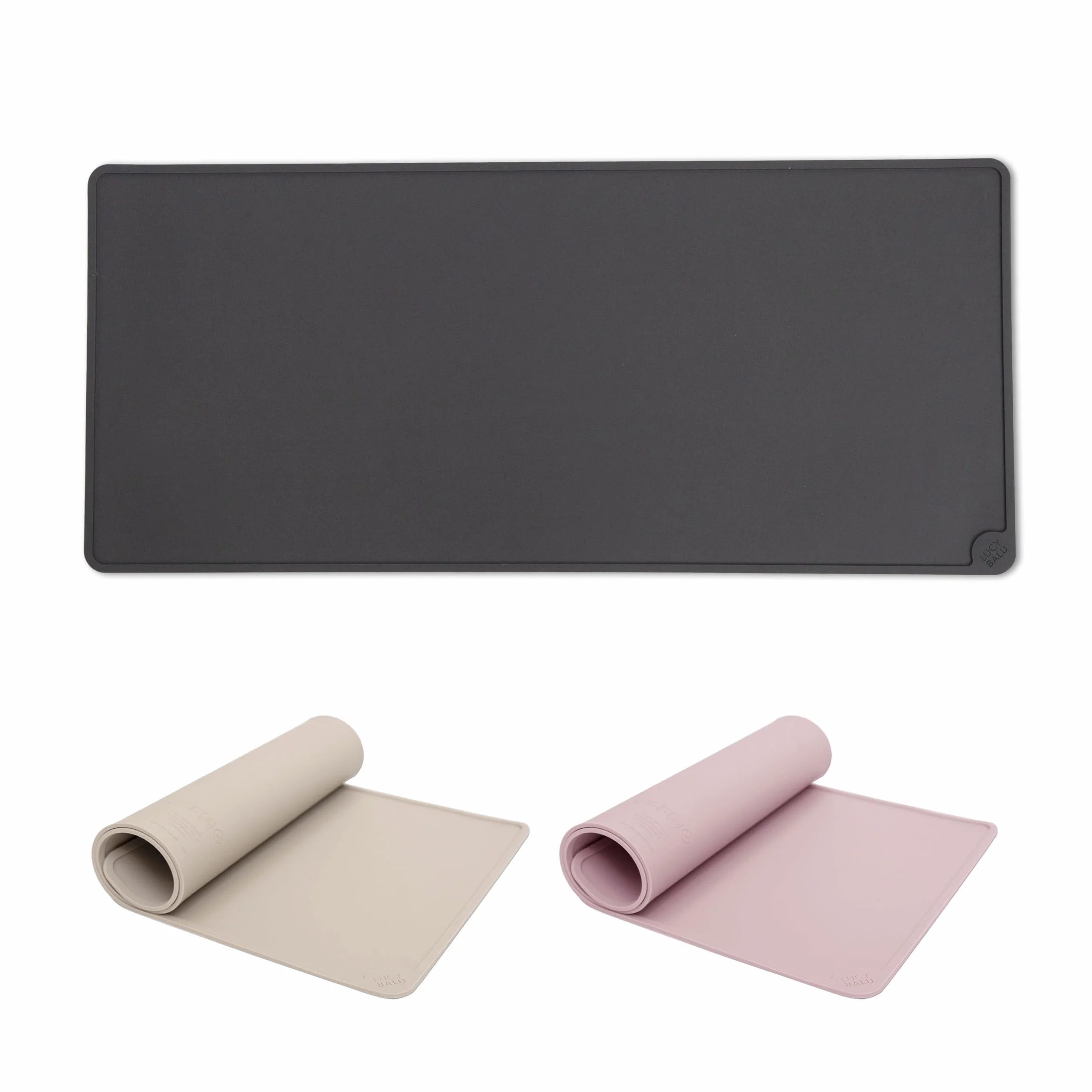 LucyBalu® Square XL Tappetino antiscivolo in silicone I Antracite