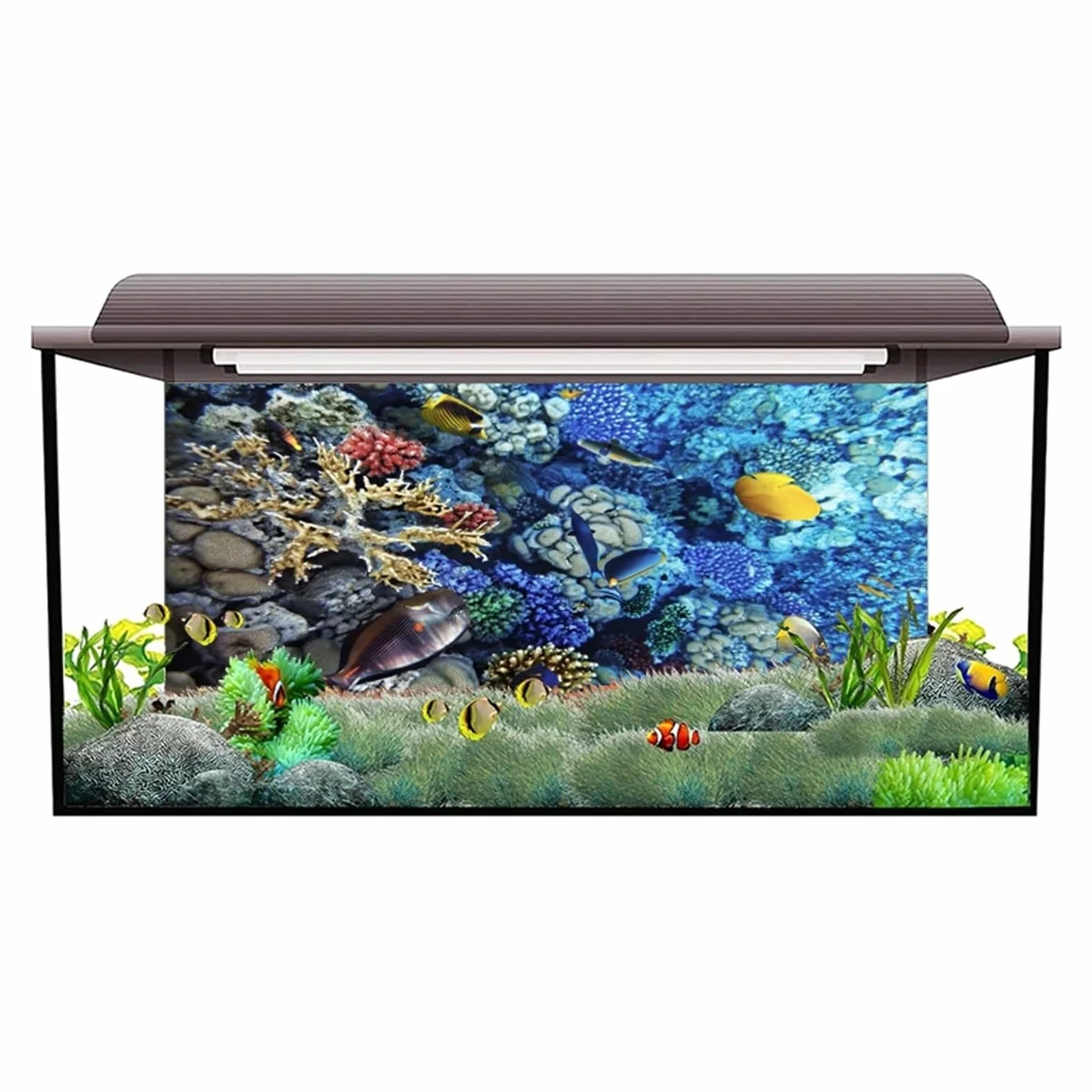 Immagine Di Sfondo Per Acquario Adesivo for sfondo acquario Poster di corallo sottomarino Decorazione for acquario Carta da parati autoadesiva Sfondo 3d Per La Decorazione Di Acquari(50x100cm)