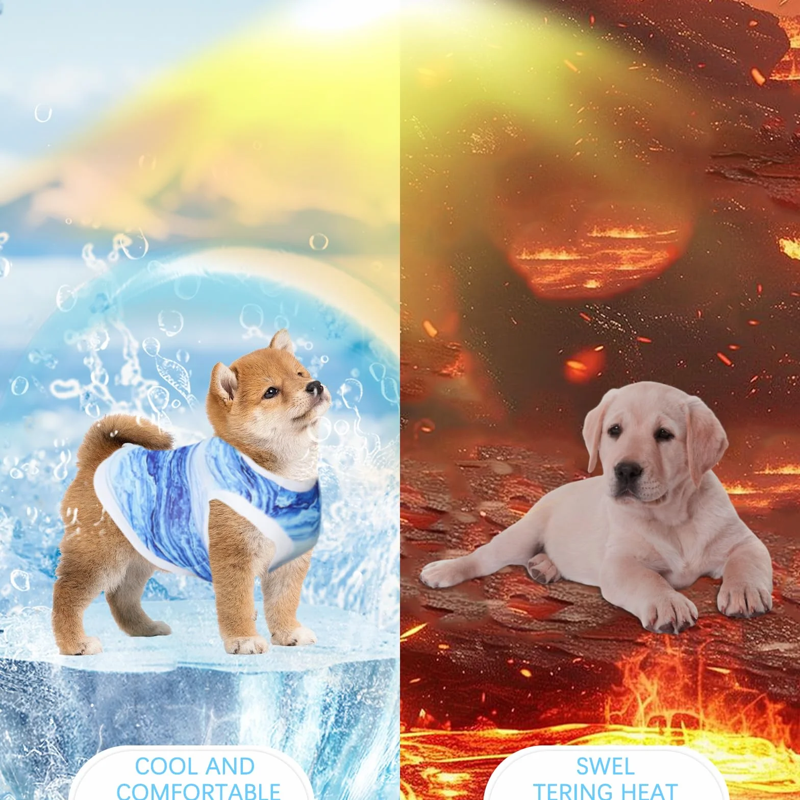 Shallyong Giubbotto Raffreddamento Cane Taglia Piccola M Anti Calore Camminata All'Aperto