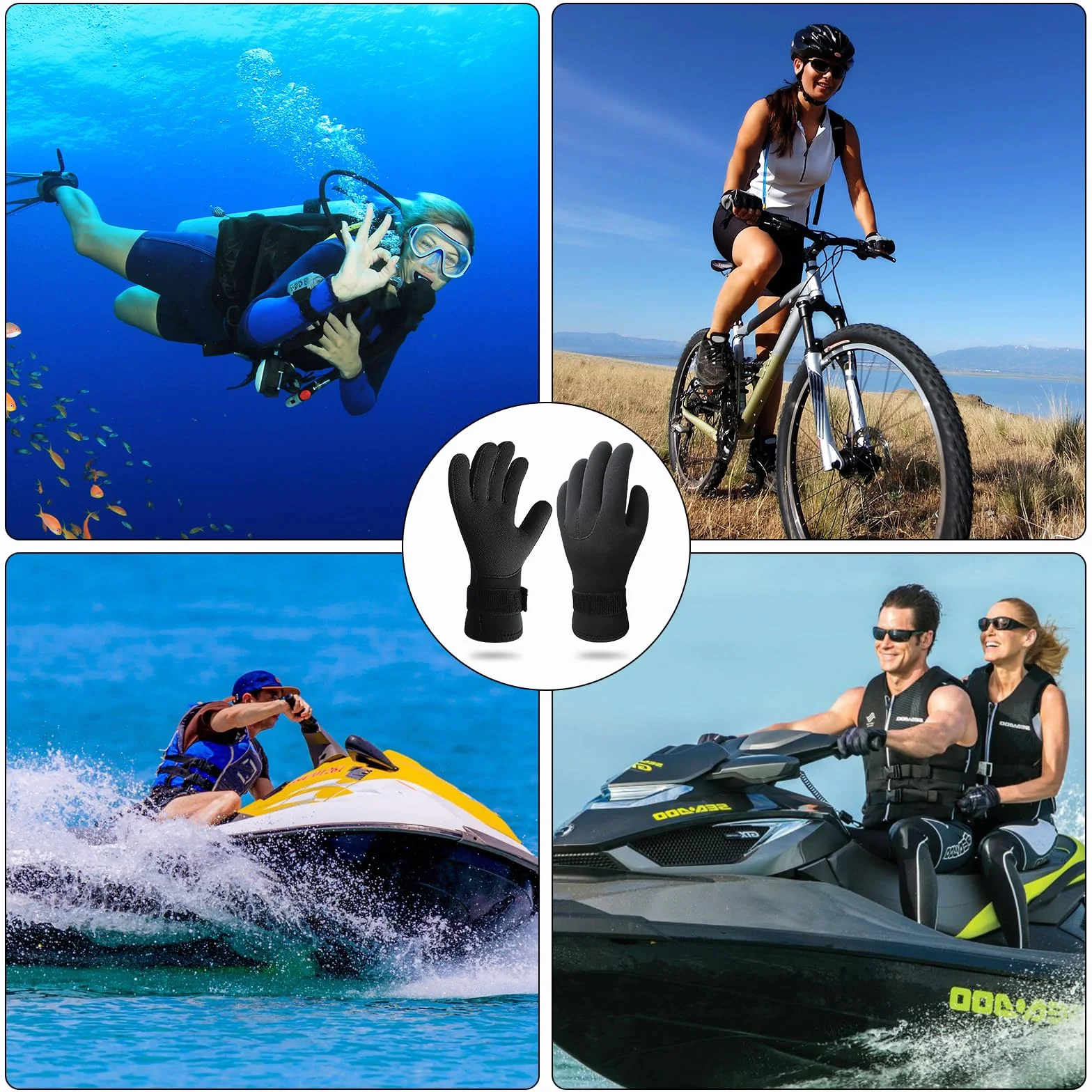 Guanti Da Immersione in Neoprene, Guanti Muta Sub 3mm, Guanti Termici Impermeabili Uomo Donna Nero, Guanti da Pesca Subacquea, Guanti da Snorkeling