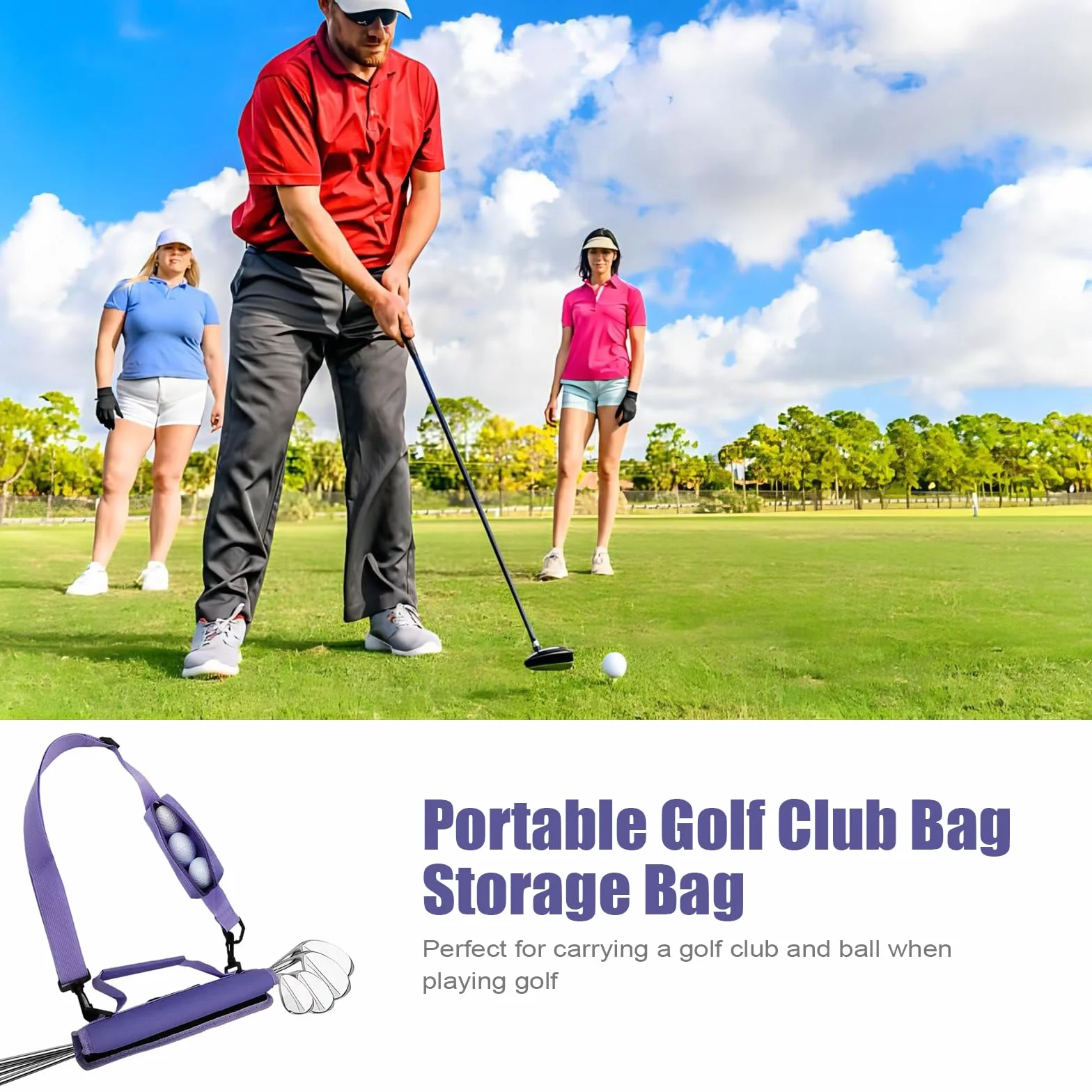Borsa da Golf Portatile in Dacron con Manico e Tracolla per Uomo Donna Bambini