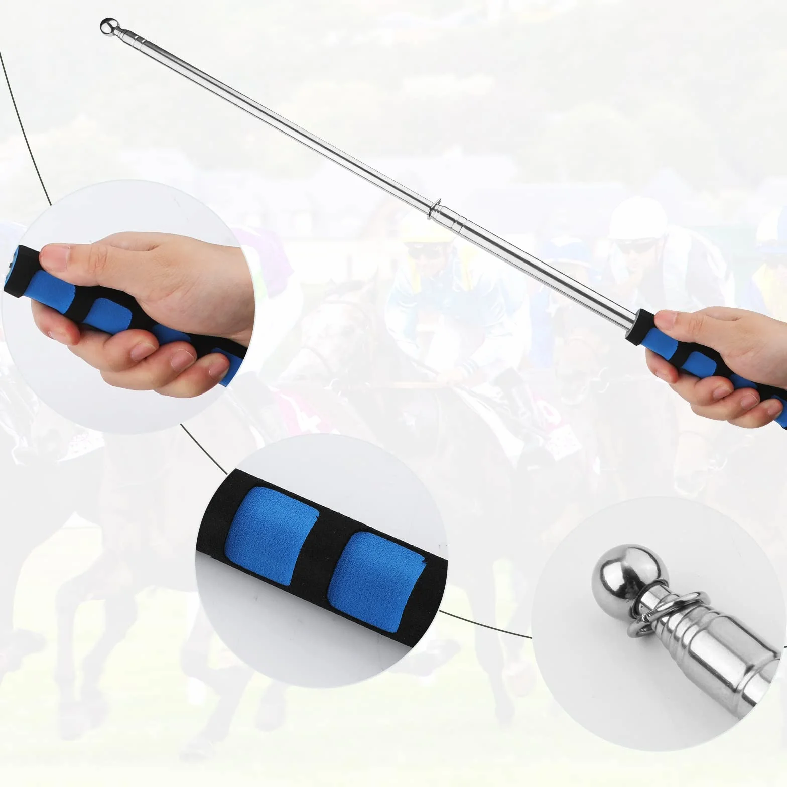 SAVITA 5pz Bandiera del Cavallo, Bandiere da Arbitro con Asta Telescopica pera da 1,6 m Attrezzatura per l'Addestramento del Cavallo Aste Telescopiche Bandiera del Cavallo (Cinque Colori)