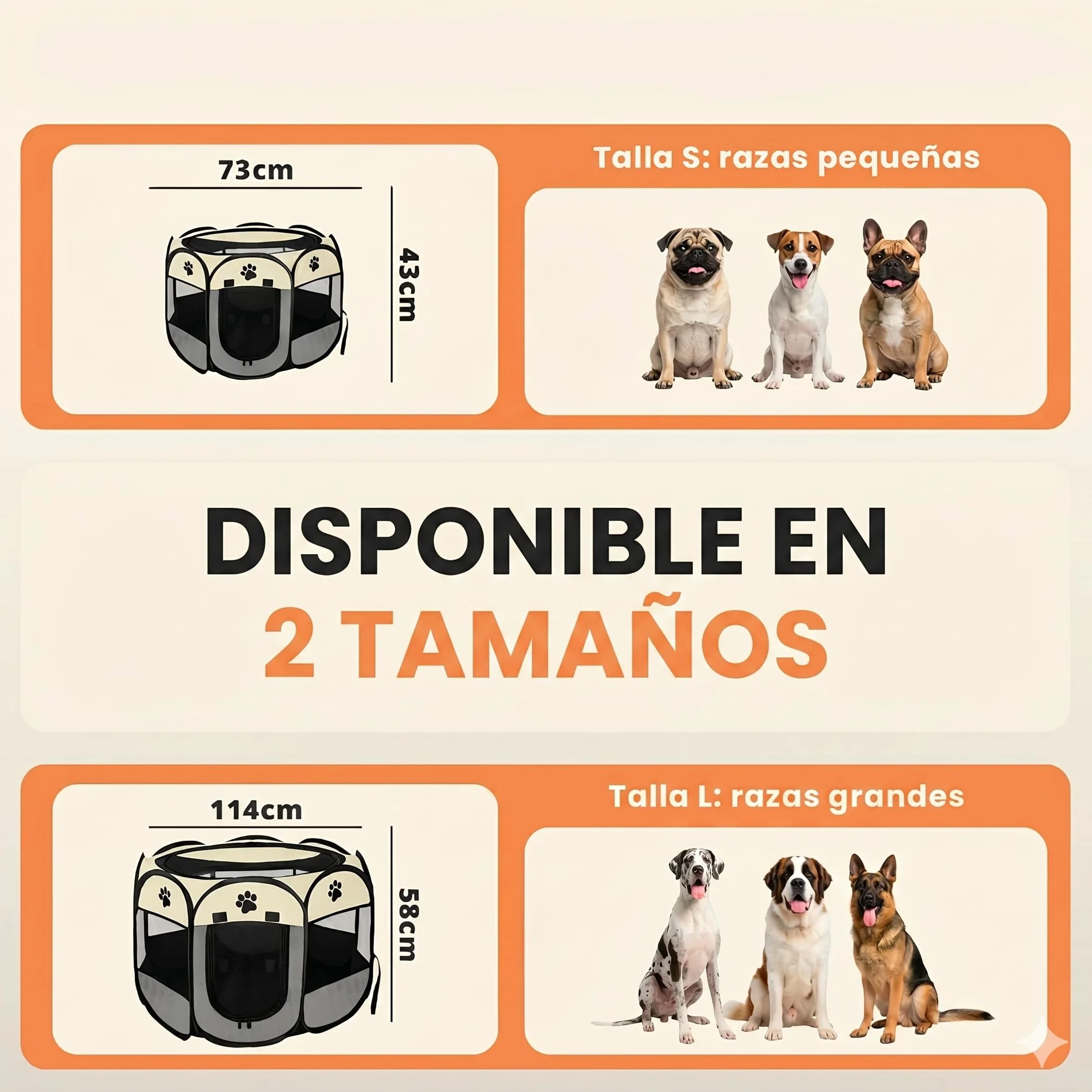 JUPPLIES Recinto Pieghevole per Cani e Gatti Box Portatile in Tessuto Oxford Impermeabile 73x73x43cm