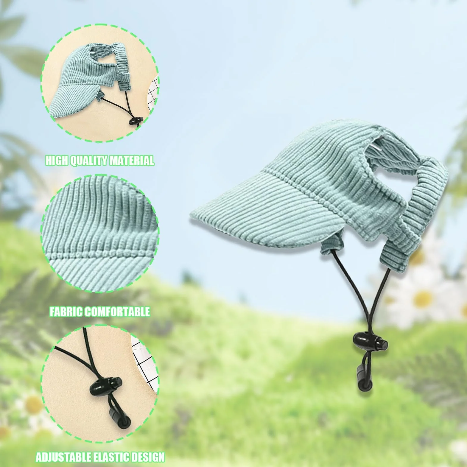 Cappello da baseball per cani, regolabile, estivo, con fori per le orecchie, cappello estivo per cuccioli (grigio, XL)