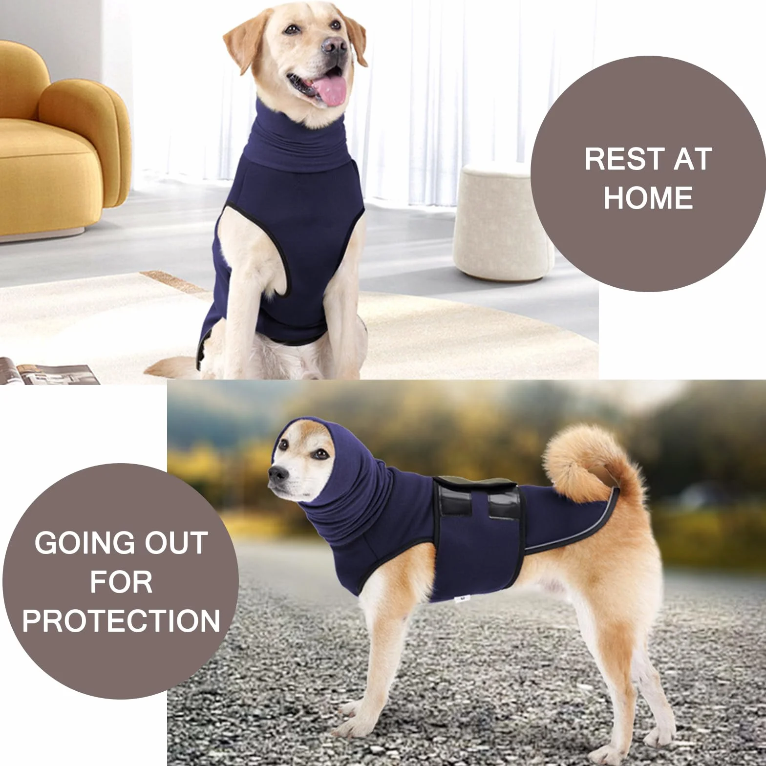Cappotto Calmante per Cani Anti Ansia con Cappuccio
