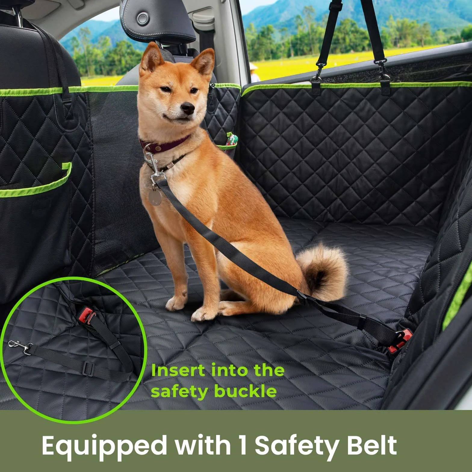 Pecute Coprisedile Auto per Cani con Fondo Duro,2025 Aggiornato Materia, 3-in-1 Auto Telo & Estensore & Barrier, Impermeabile Antigraffio, Texture Divano, Fino a 150 kg