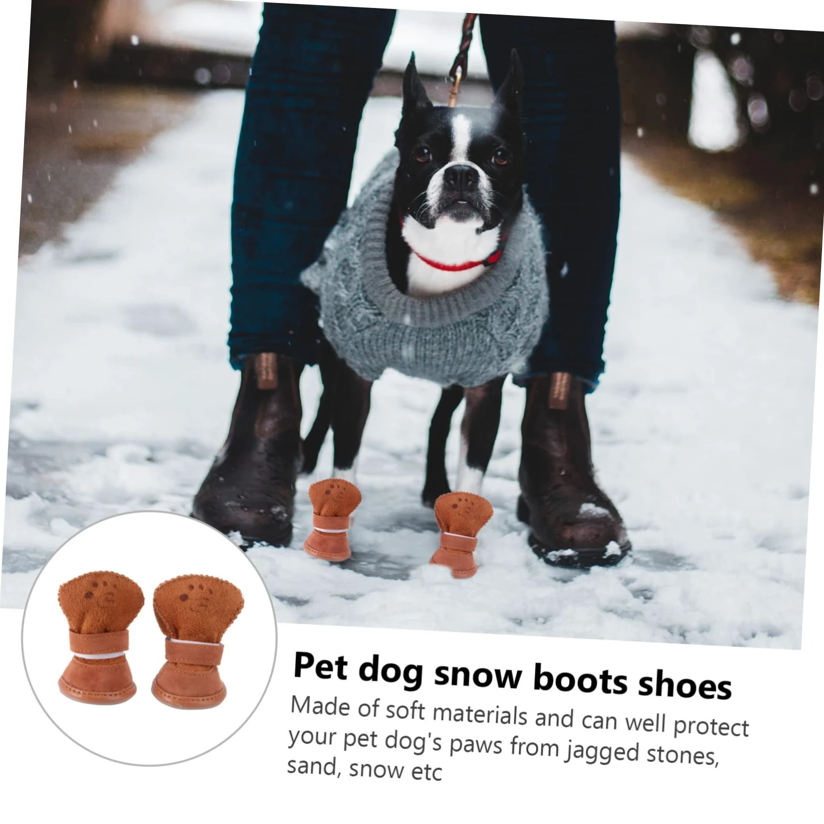 Didiseaon 12pezzi Stivaletti Invernali per Cani Caldi e Antiscivolo Fleece Scarpe per Cani di Taglia XXL caffè Protezione per Zampe Neve e Terreni Abrasivi