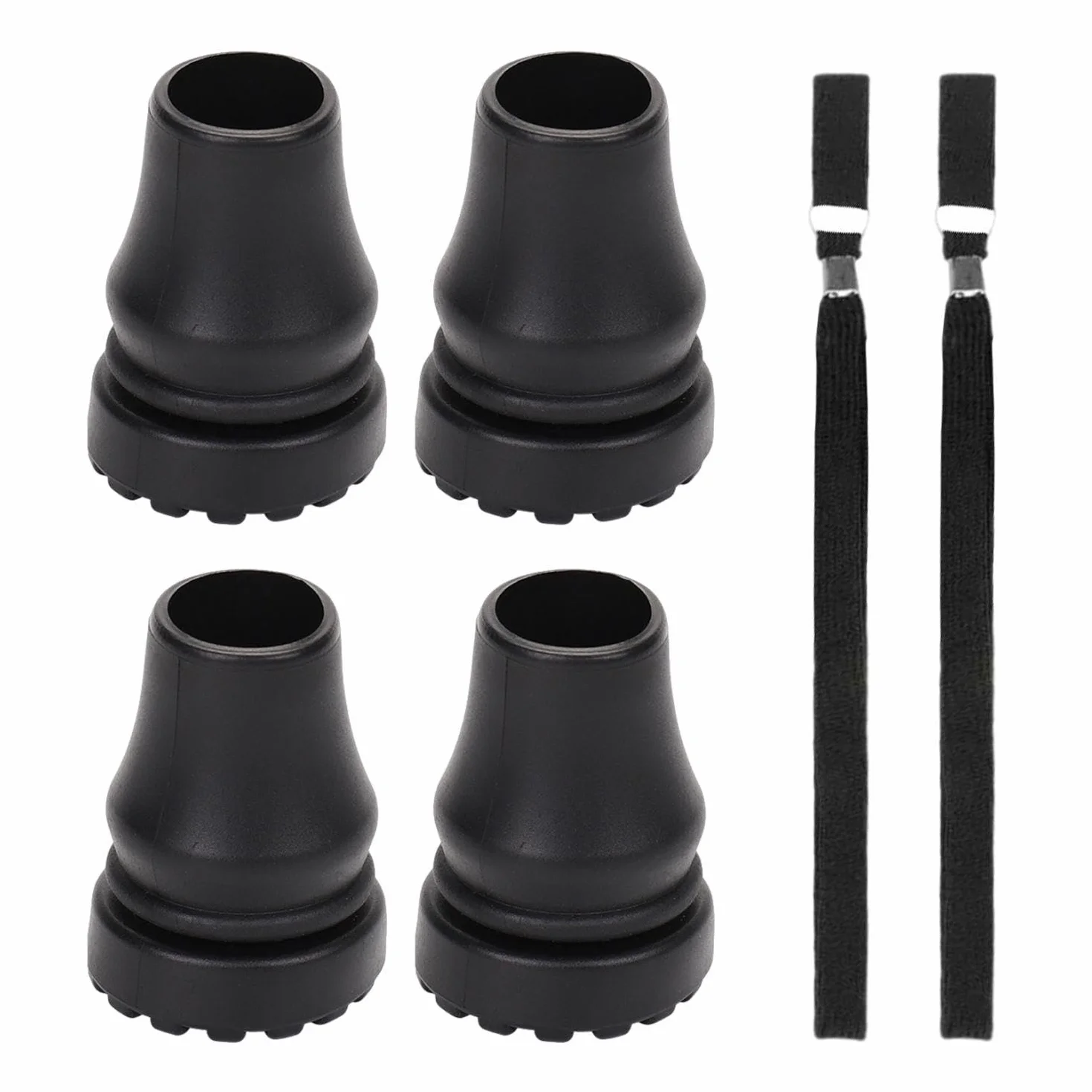 Punte In Gomma Per Bastoncini Da Trekking Con Corde Per Le Mani, Cappuccio Antiscivolo, Piedini, Confezione Da 4