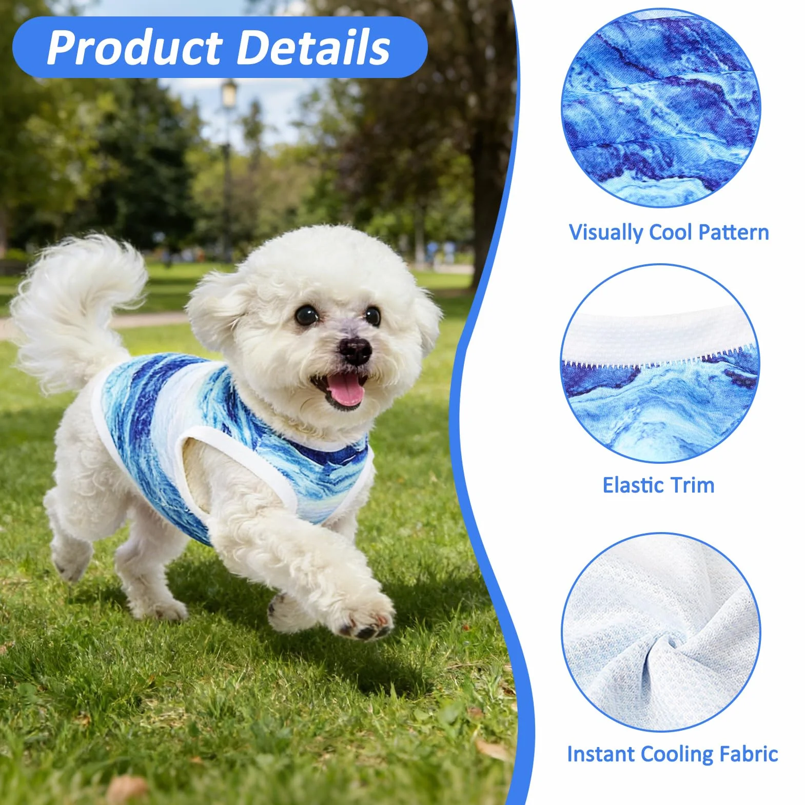 Gilet Rinfrescante per Cani Traspirante Leggero Taglia Media Piccola
