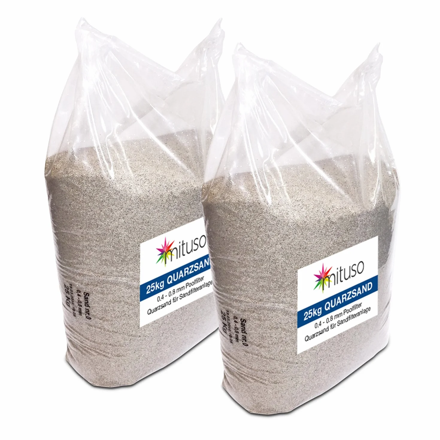 Streu-Sabbia 2x 25Kg Sabbia di Quarzo 0,4-0,8 mm Granulazione