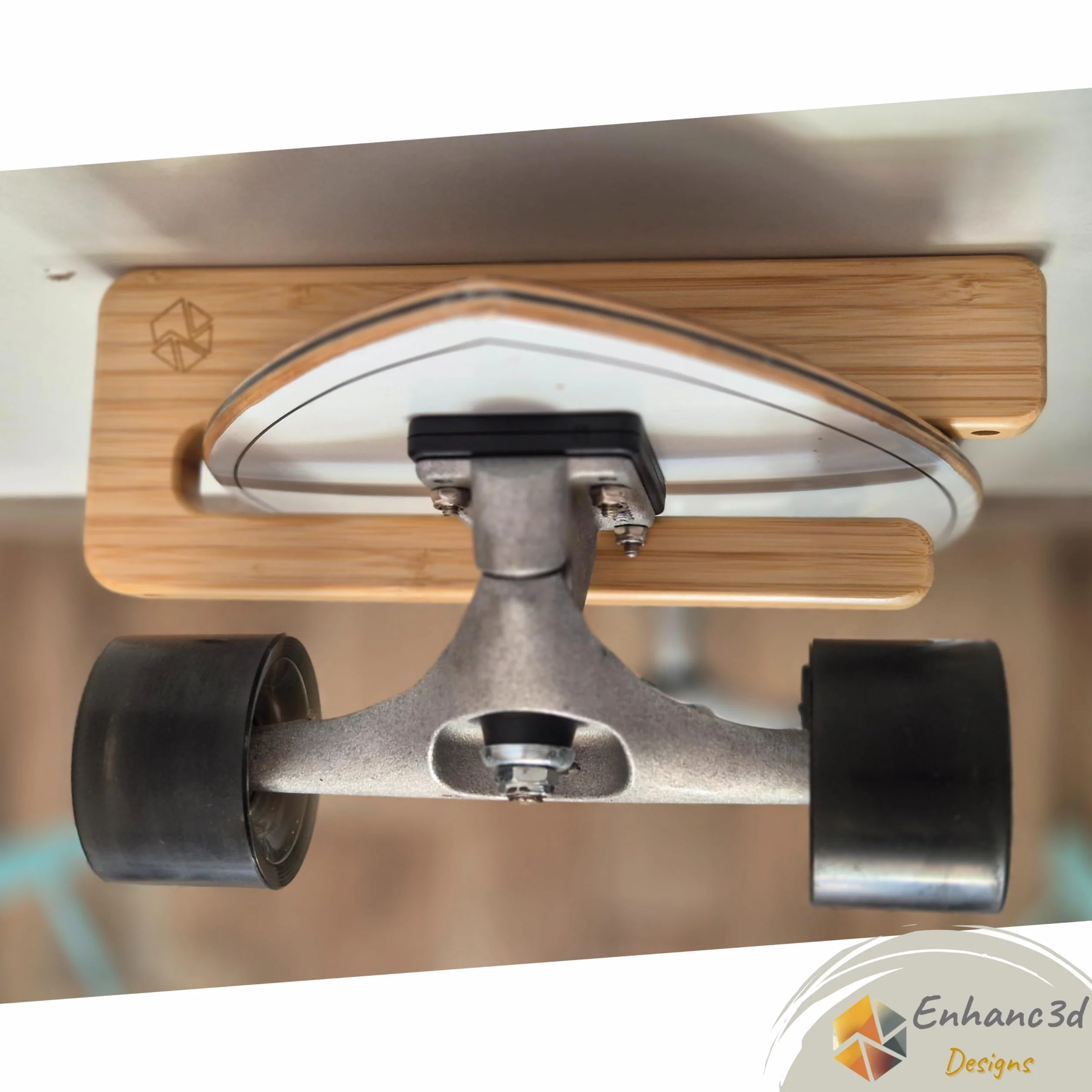 Supporto verticale per skateboard in legno di bambù, gancio da parete, longboard