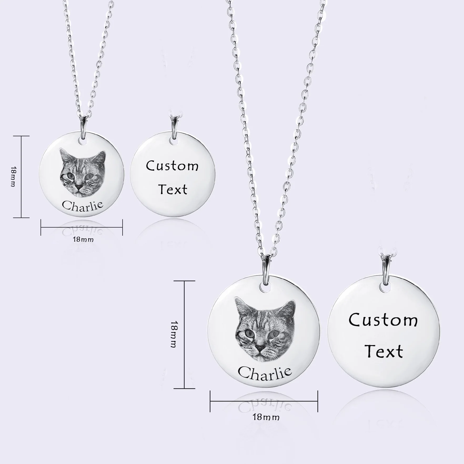 Collana Personalizzata con Ritratto di Animale Domestico Inciso Cane Gatto