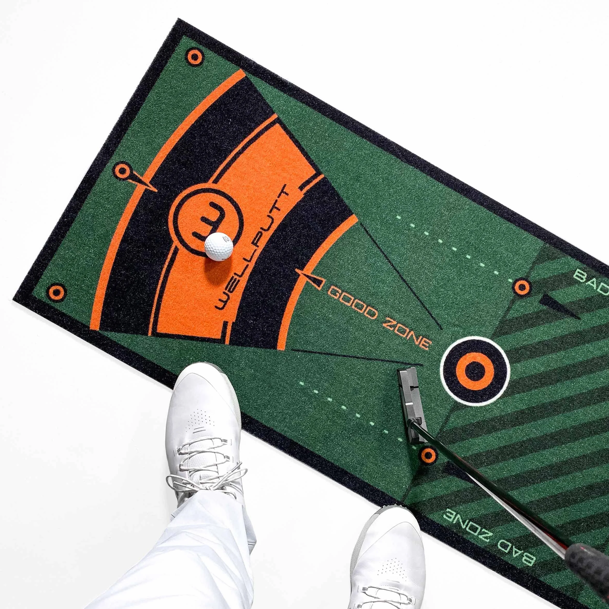 WELLPUTT - Tappetino da Putting Allenamento Golf - 3m Verde