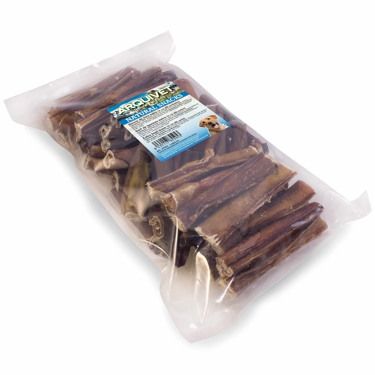 ARQUIVET Nervo di toro - 12 cm - snack naturali - busta 50 unità