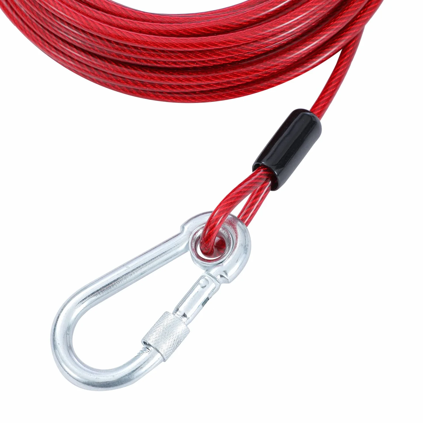 TOPWAY Cavo per Cani 10m Guinzaglio da Cortile per Cani e Picchetto Elicoidale a Terra da 42cm, per Esterni Cortile Campeggio Parco Animali Domestici, Rossa + Rossa