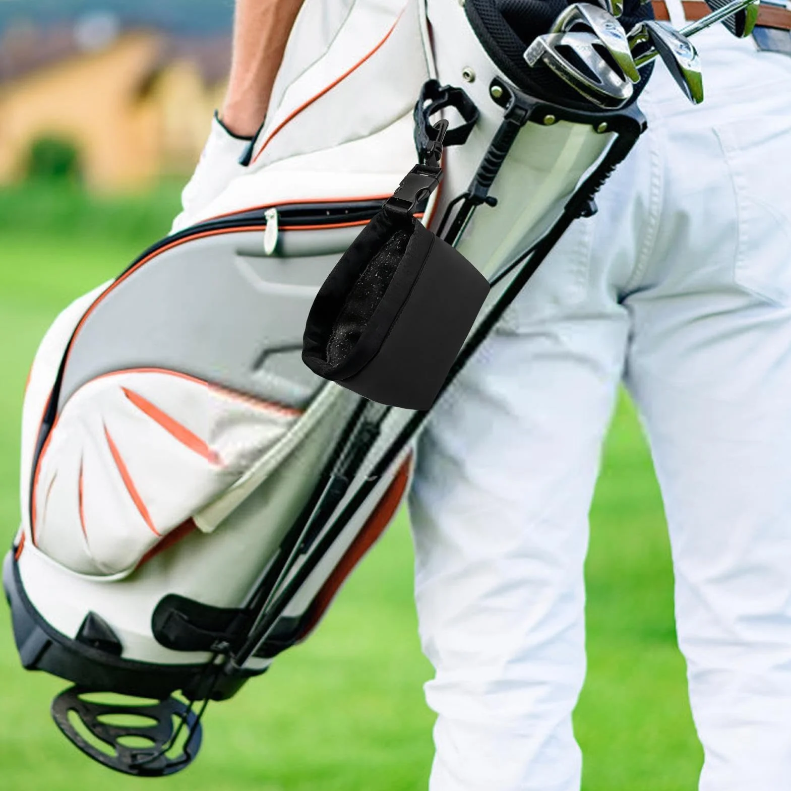 Sacca Per La Pulizia Delle Mazze Da Golf, Staccabile Portatile Multifunzionale, Nero