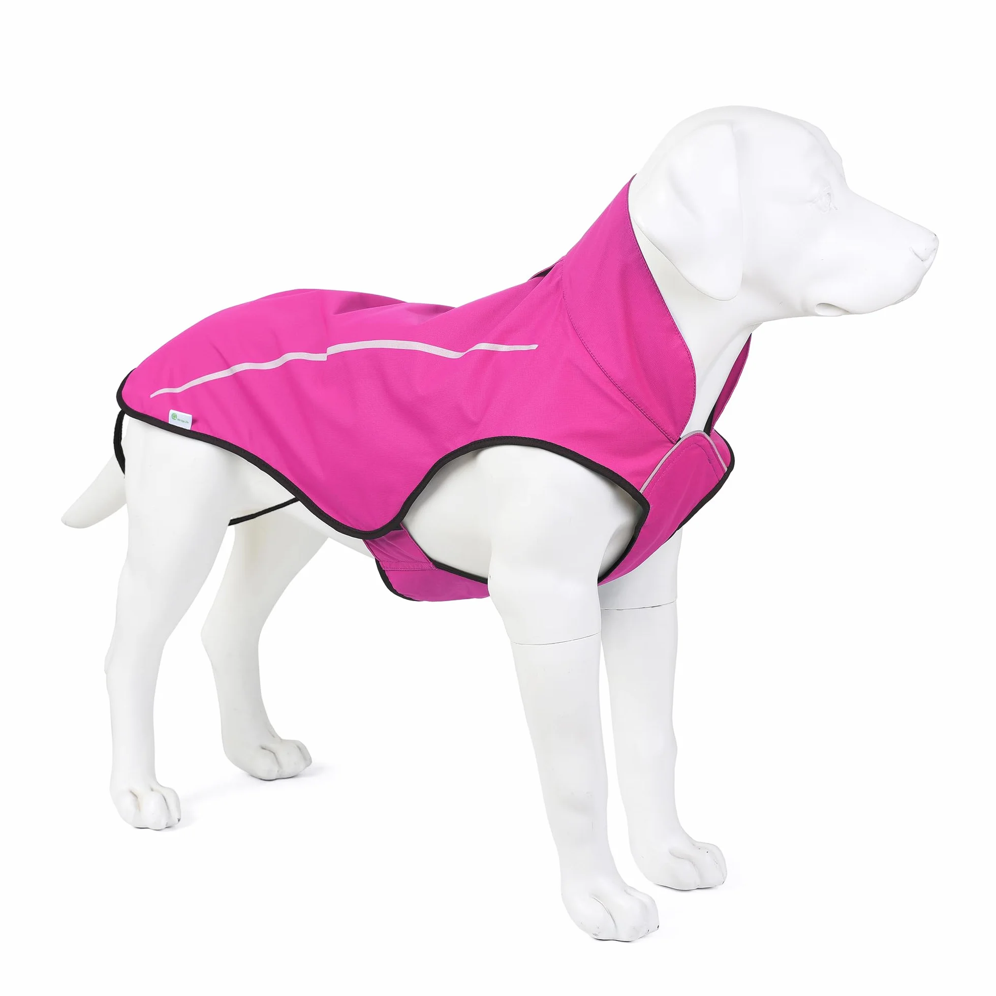 Mile High Life Impermeabile per cani | Abbigliamento per animali domestici regolabile | Giacca antipioggia leggera con striscia riflettente | Chiusura facile da inserire, rosa acceso, media