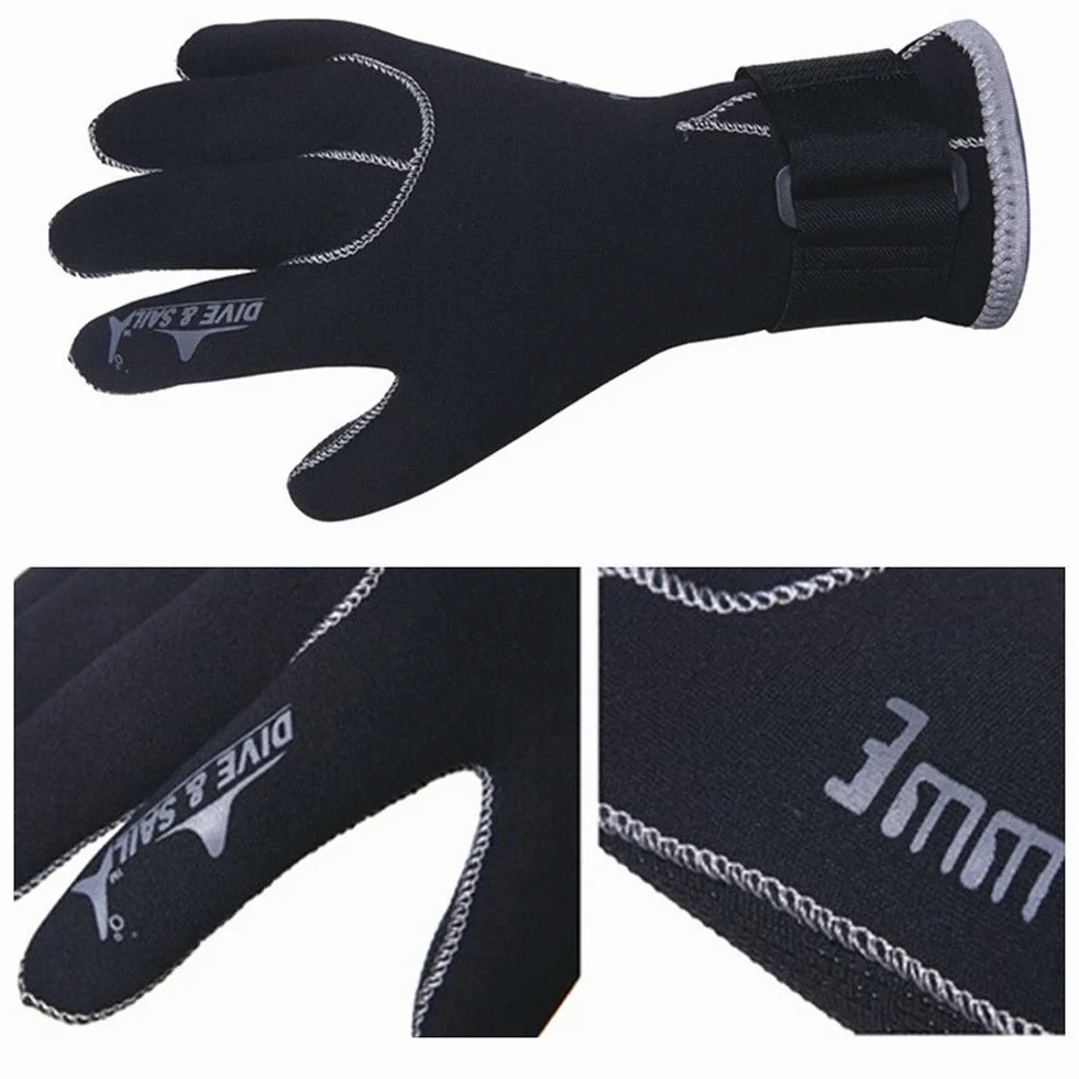 3 MM Neoprene Antiscivolo Guanti per Sport Acquatici per Immersioni Subacquee Piscina Immersione Surf, Sport Acquatici Palmati