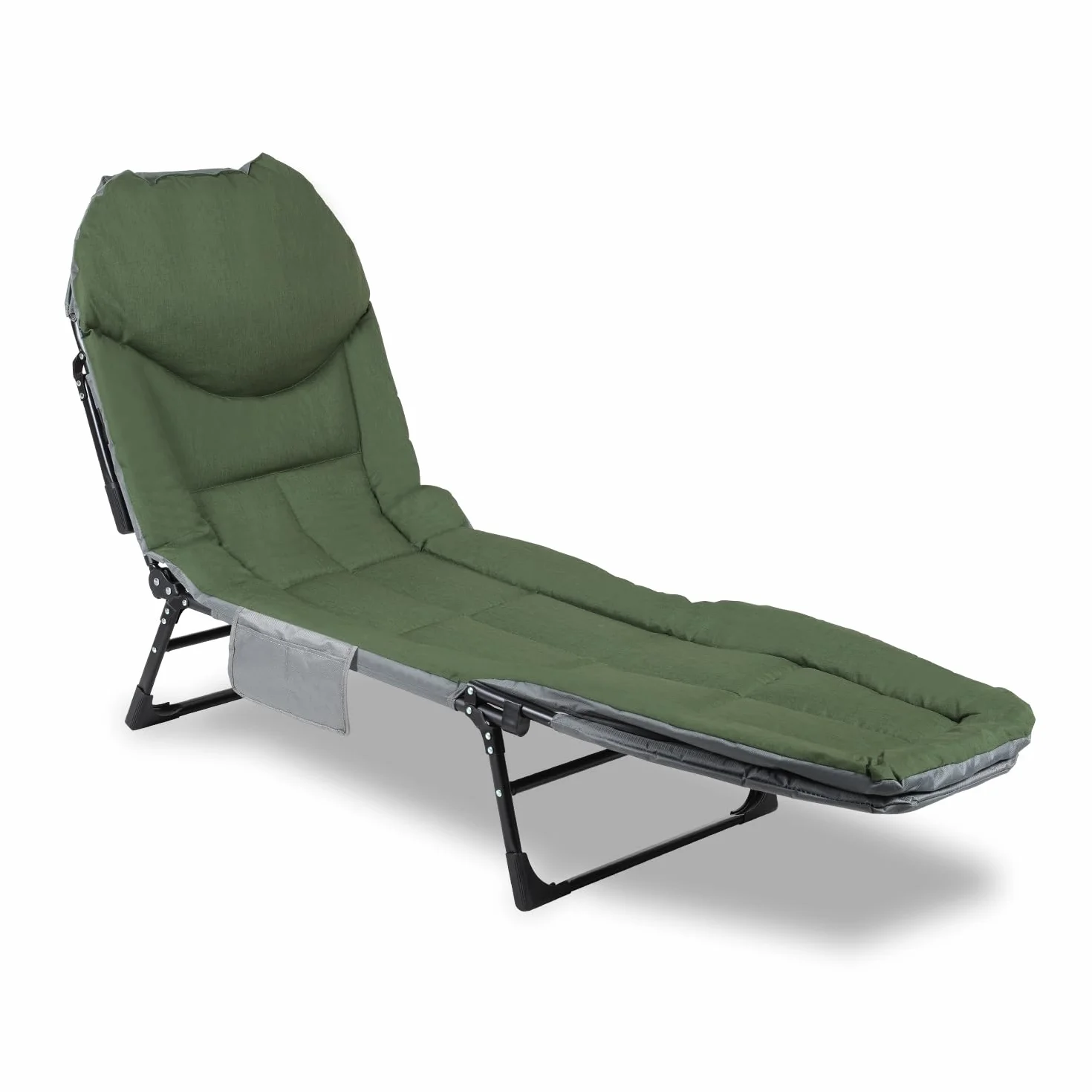 Lettino da pesca alla carpa fino a 160 kg, pieghevole, con borsa per il trasporto, 195 x 65 x 32 cm, letto da campeggio imbottito, per campeggio, pesca, spiagge, giardini, verde