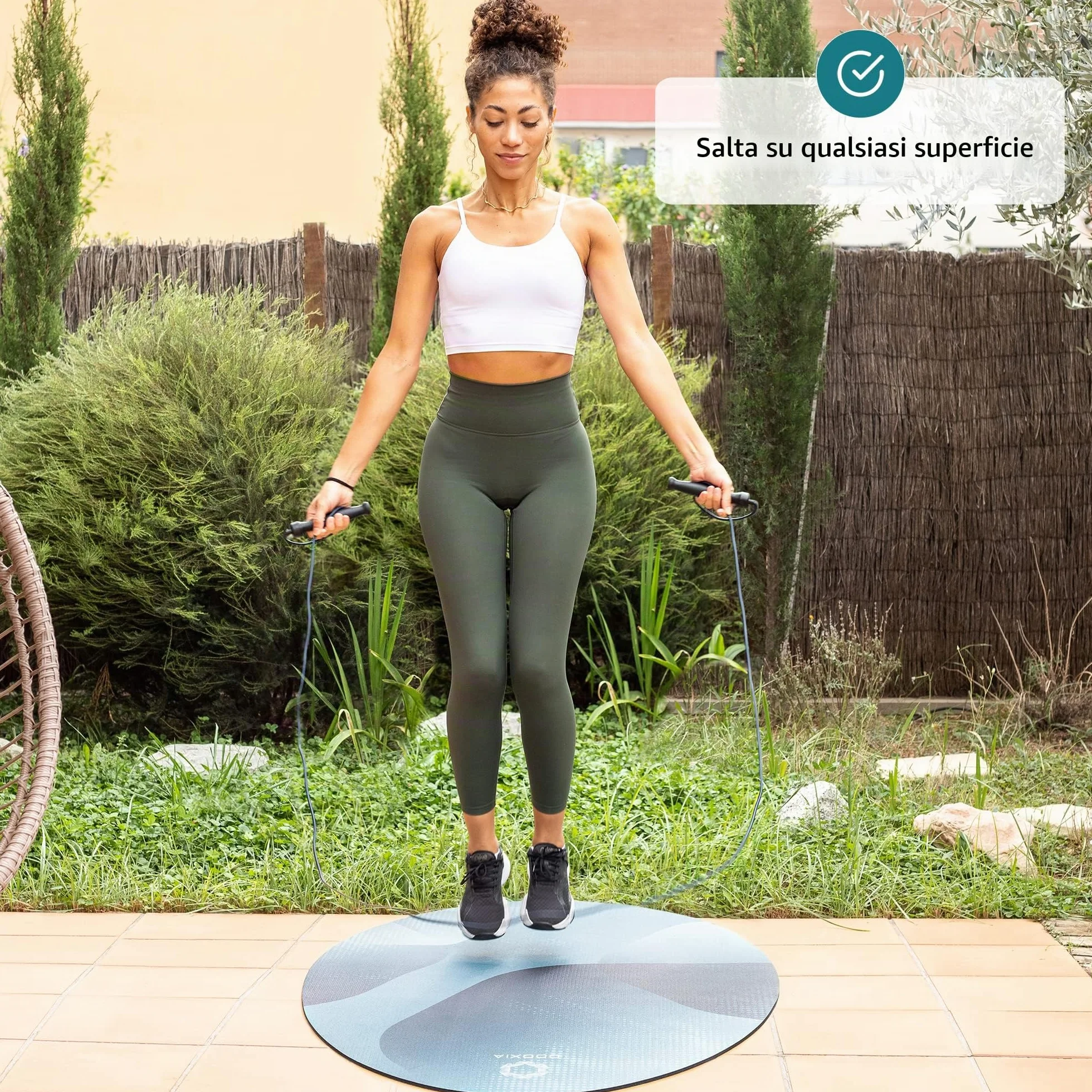 Tappetino Per Saltare La Corda | Assorbe Gli Impatti | Tappetino Per Saltare La Corda All’aperto E In Casa | Borsa Inclusa | Protegge Pavimenti E Mobili | Jump Rope Mat