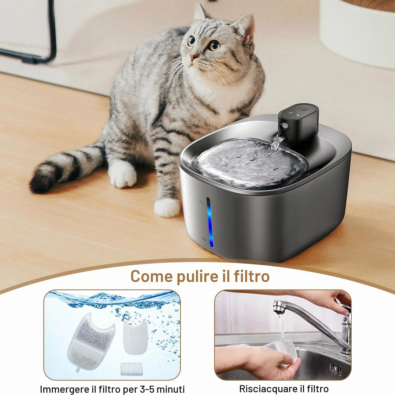 Filtri Fontanella per Gatti, 12 Filtro Fontanella per Gatti per FEELNEEDY 4L Fontana Acqua per Gatti YPD-C004, Comprendere 12 Filtri Fontana Gatto e 12 Spugne Pre-filtrate e 12 Spugnetta per Pompa
