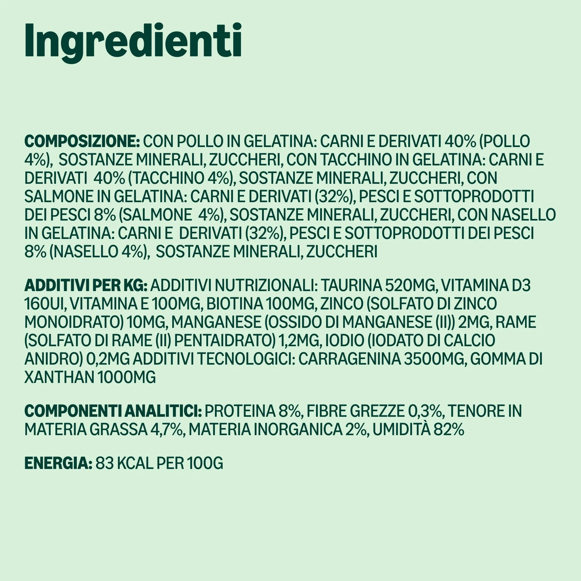 Amazon Alimento completo senza cereali per gatti adulti, selezione mista in gelatina, 4,8 kg (48x100 g)