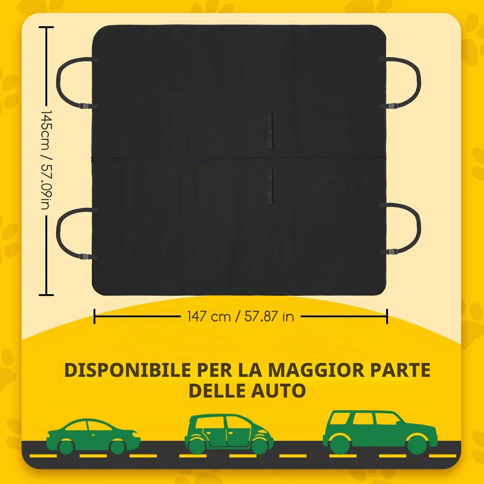 Nobleza - Coprisedile per cani, coperta per cani 147 * 145 cm, protezione del sedile, resistente all'acqua, spesso e durevole per SUV, camion, trasporti e viaggi, colore nero