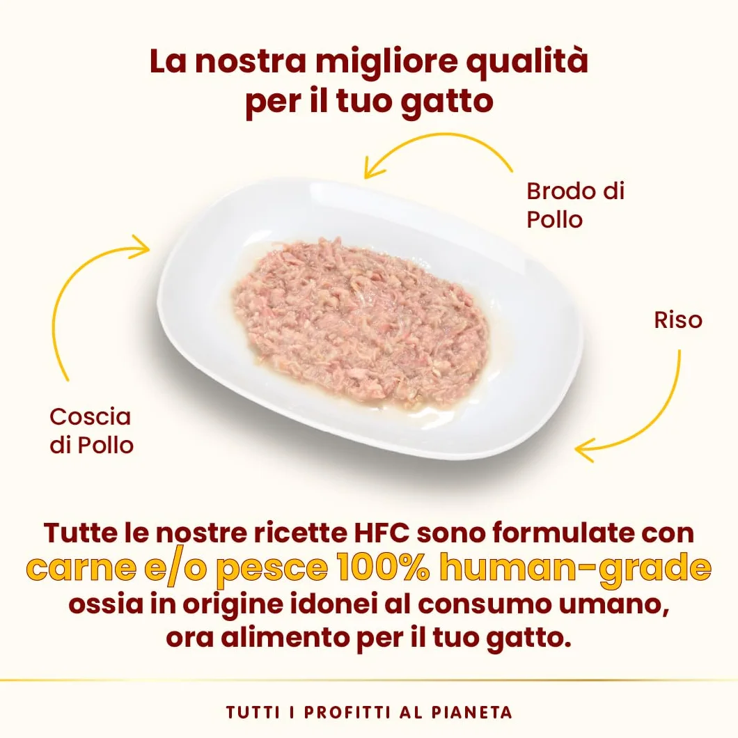 Almo Nature HFC Natural Alimento Umido per Gatti - Coscia di Pollo - Confezione da 420 g (6 x 70 g)
