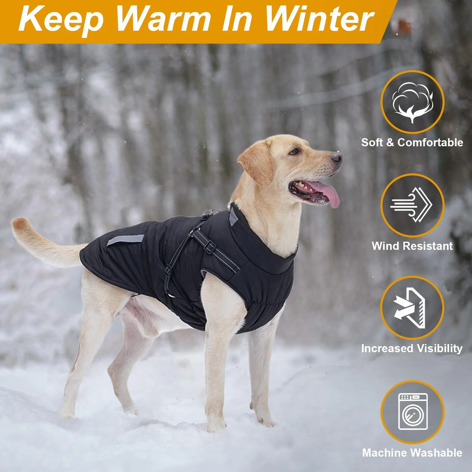 Cappotto Cane Invernale Impermeabile con Fodera in Pile Giacca Antivento per Cani Piccola Taglia Grande Media