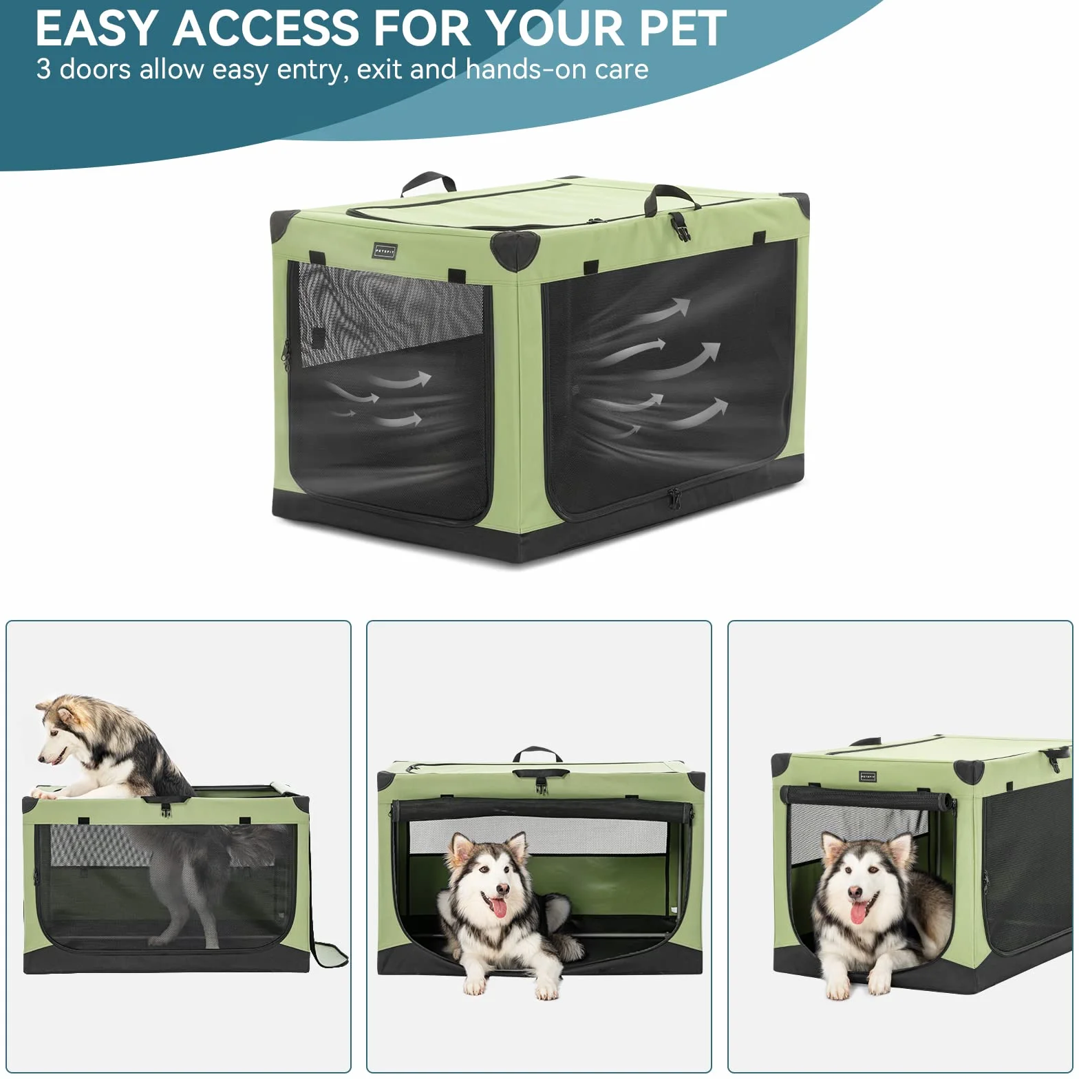 Petsfit Grande cassa per cani Extra Large casse, pieghevole per cani di taglia media e grande