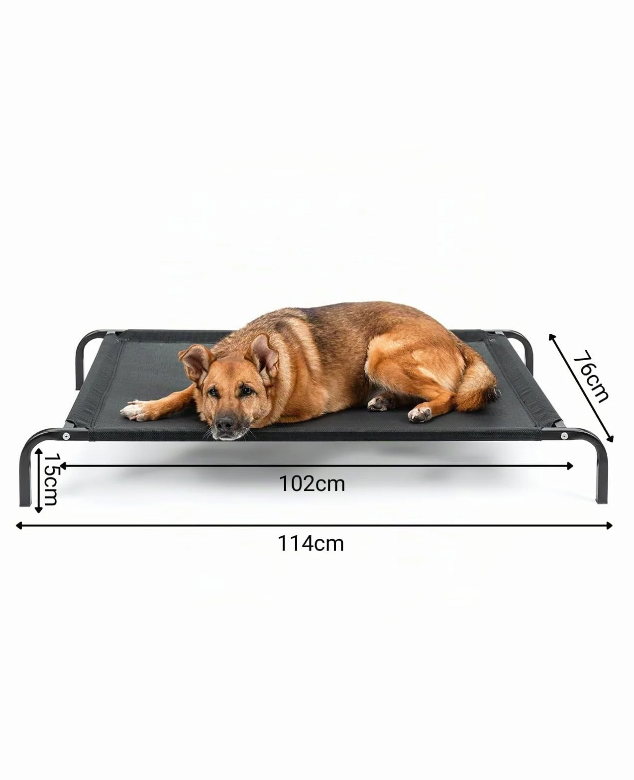 Lionto Lettino rialzato per Cani 114x76 cm Nero