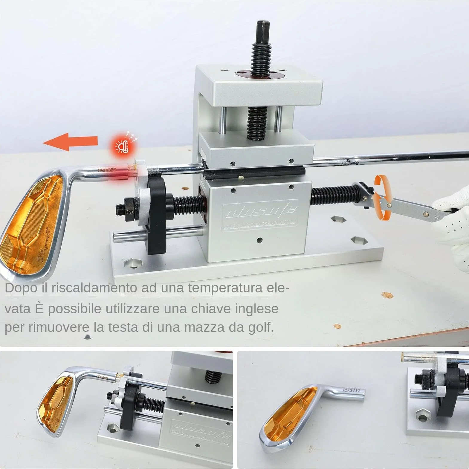Generico Golf Shaft Extractor, Club Grip Remover Tool, Professional Golf Club Shaft Clamp, Golf Head Removal Tool for Workshop