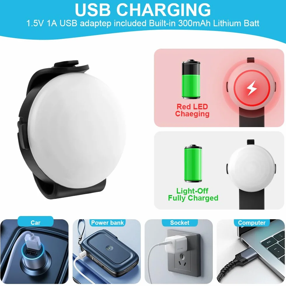 AUAUY Luce Lampeggiante a LED di Sicurezza per Cani Gatti, Ricaricabile USB