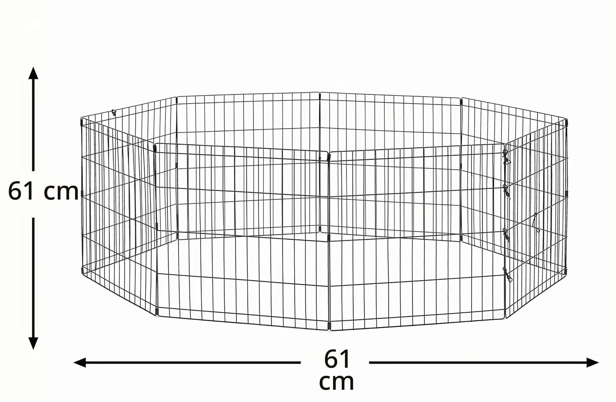 New World Recinto pieghevole in metallo per cani 1,5 m alto 61 cm nero