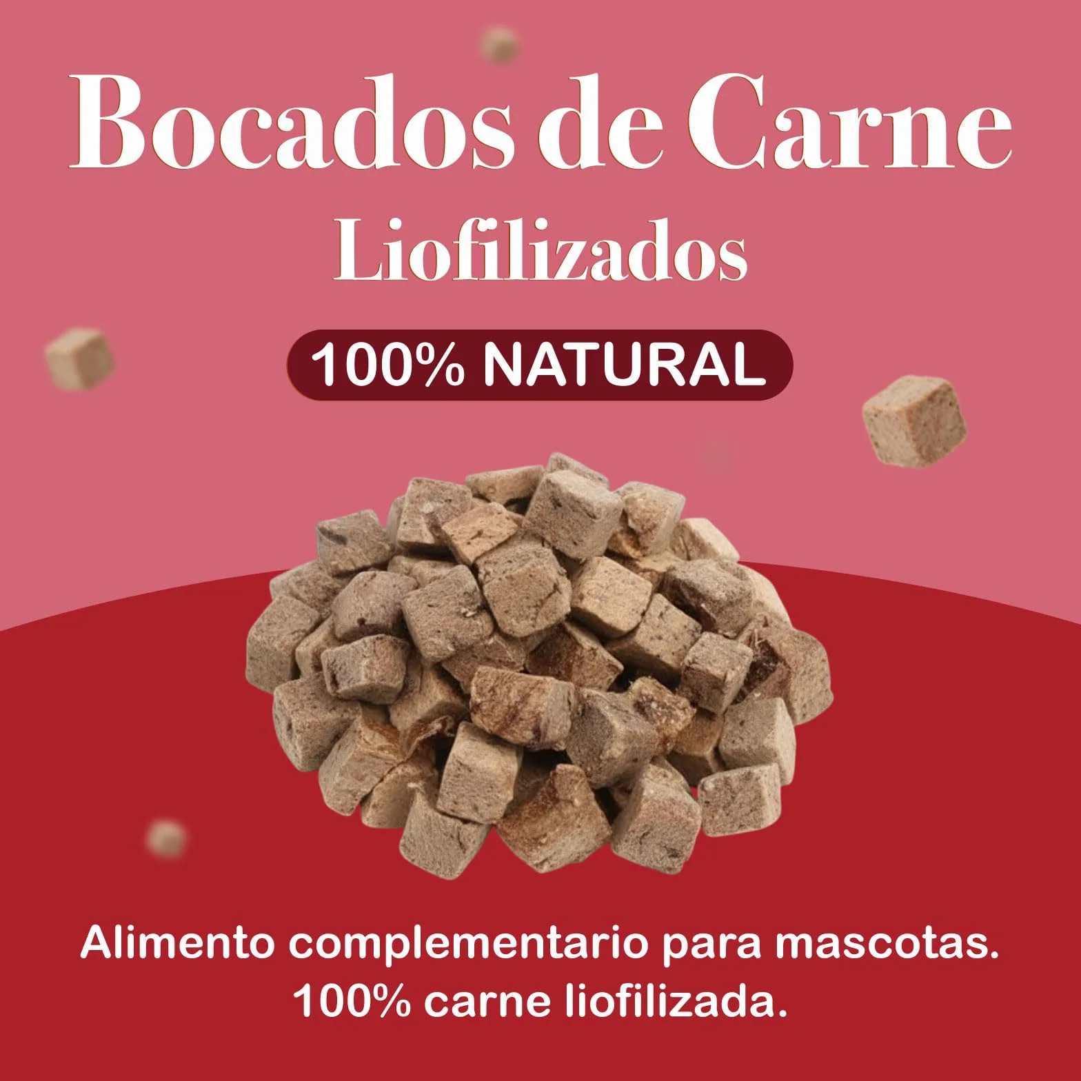 QUINDU'S - Morsi di carne di manzo disidratati per cani e gatti (100 g x 3) | Snack naturale con proteine e sostanze nutritive | Integratore alimentare per pelle e pelliccia | Dieta Barf | Gusto Bue