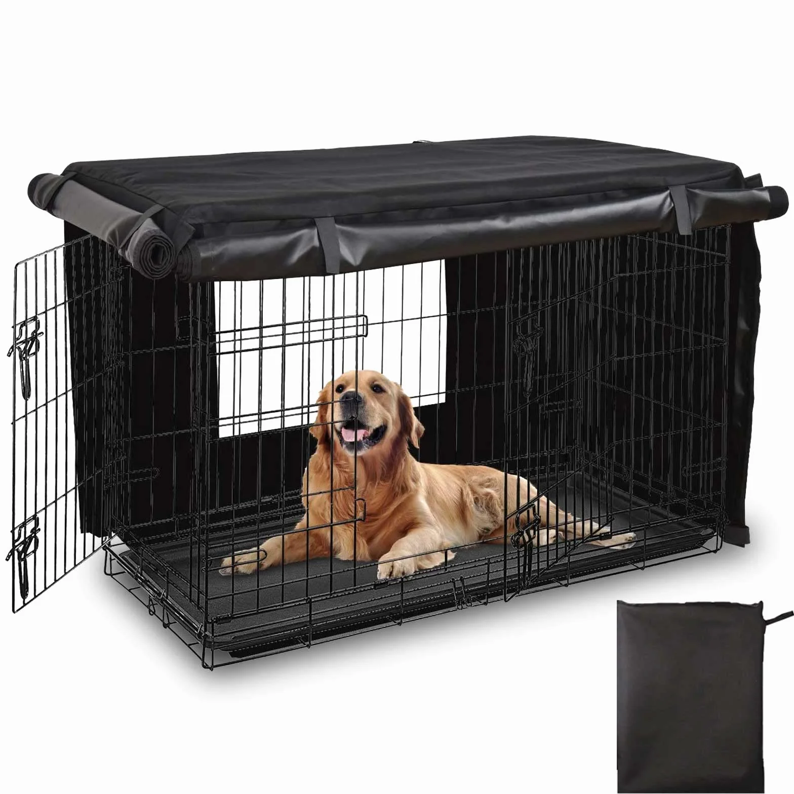 Schleuder Copertura Kennel, Telo Copertura Kennel Multifunzionale Resistente alla Luce, Materiale in Tessuto Oxford 420D, Copri Kennel Cane Resistente all'Acqua e al Vento (Senza Gabbia per Cani)