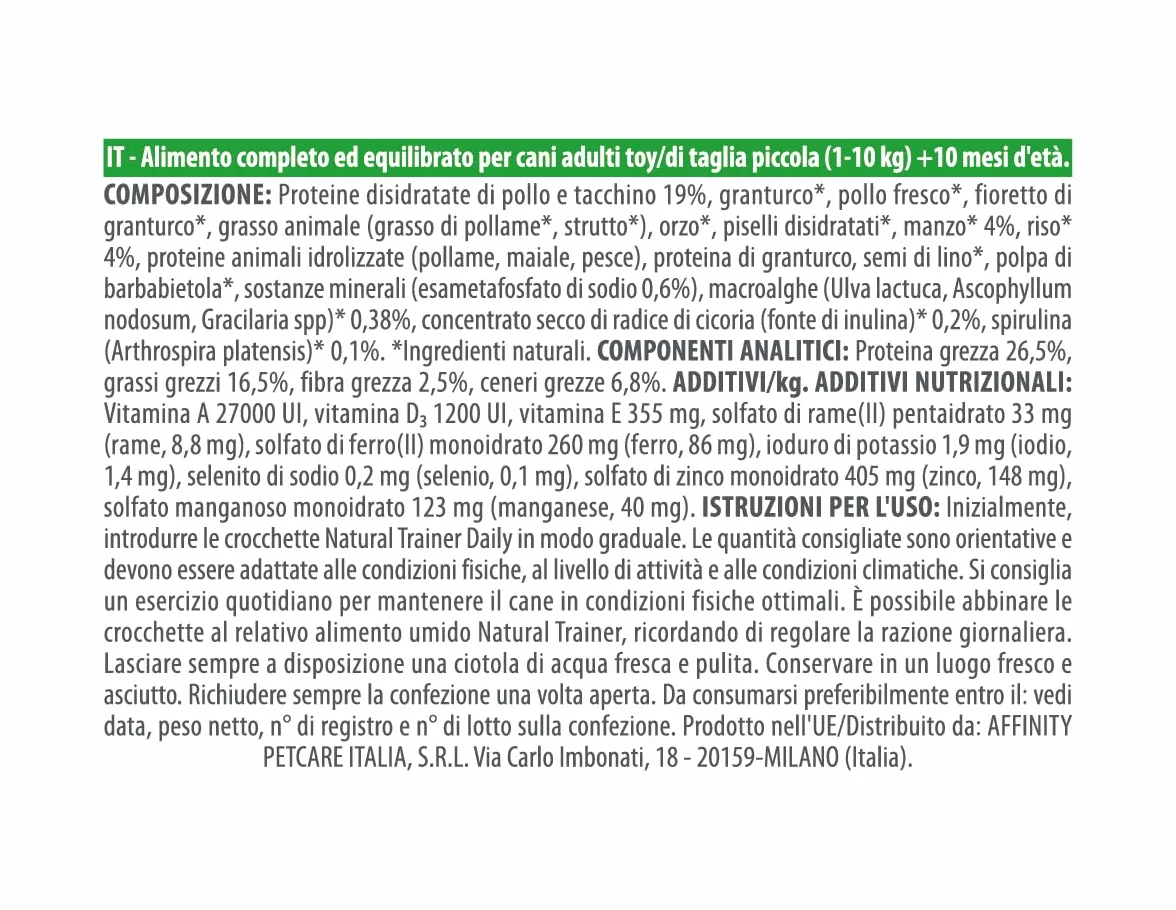 Natural Trainer Cibo per Cani Small & Toy Manzo e Riso 7kg