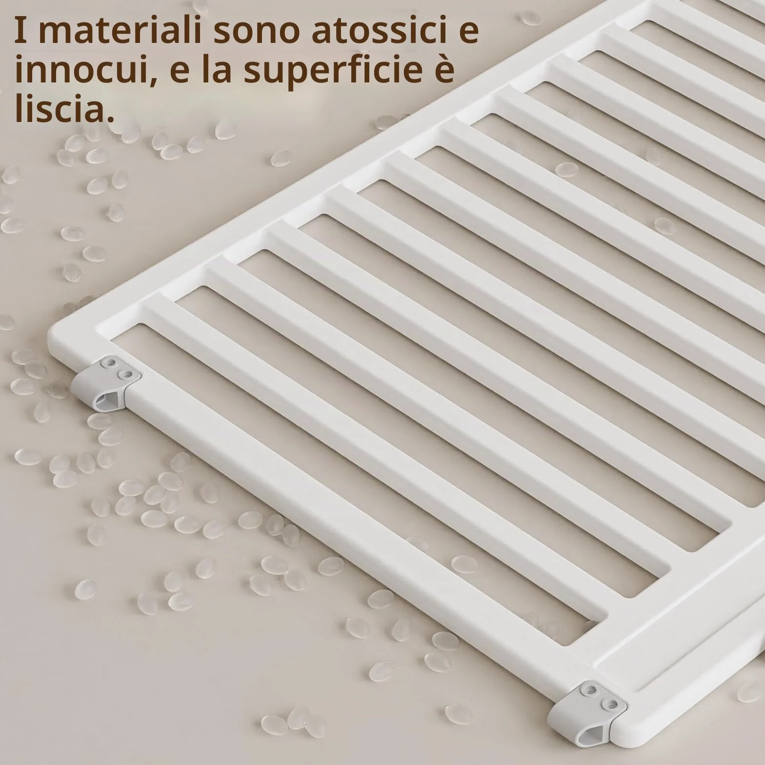 Box per cuccioli pieghevole con porta bianco 89 x 89 cm