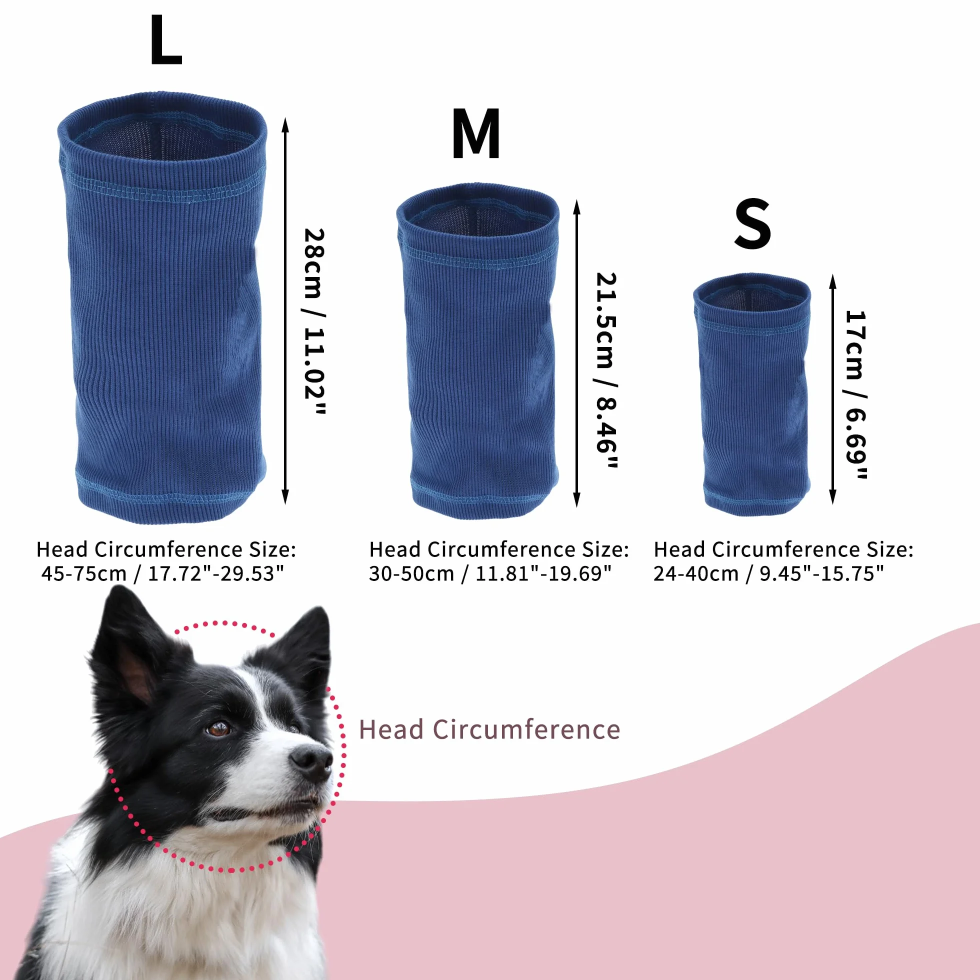 Cuffie Antirumore per Cani Fascia Protettiva Orecchie Blu L
